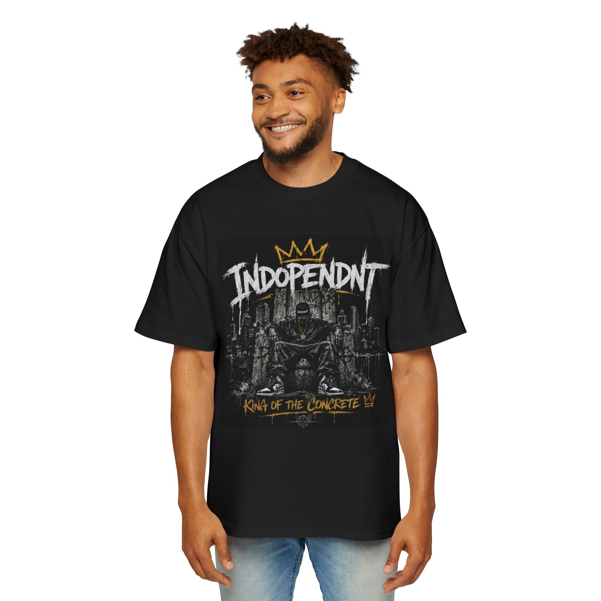 Independent "King of the Concrete" Graphic Tee — Urban Streetwear Men's Oversized T‑Shirt