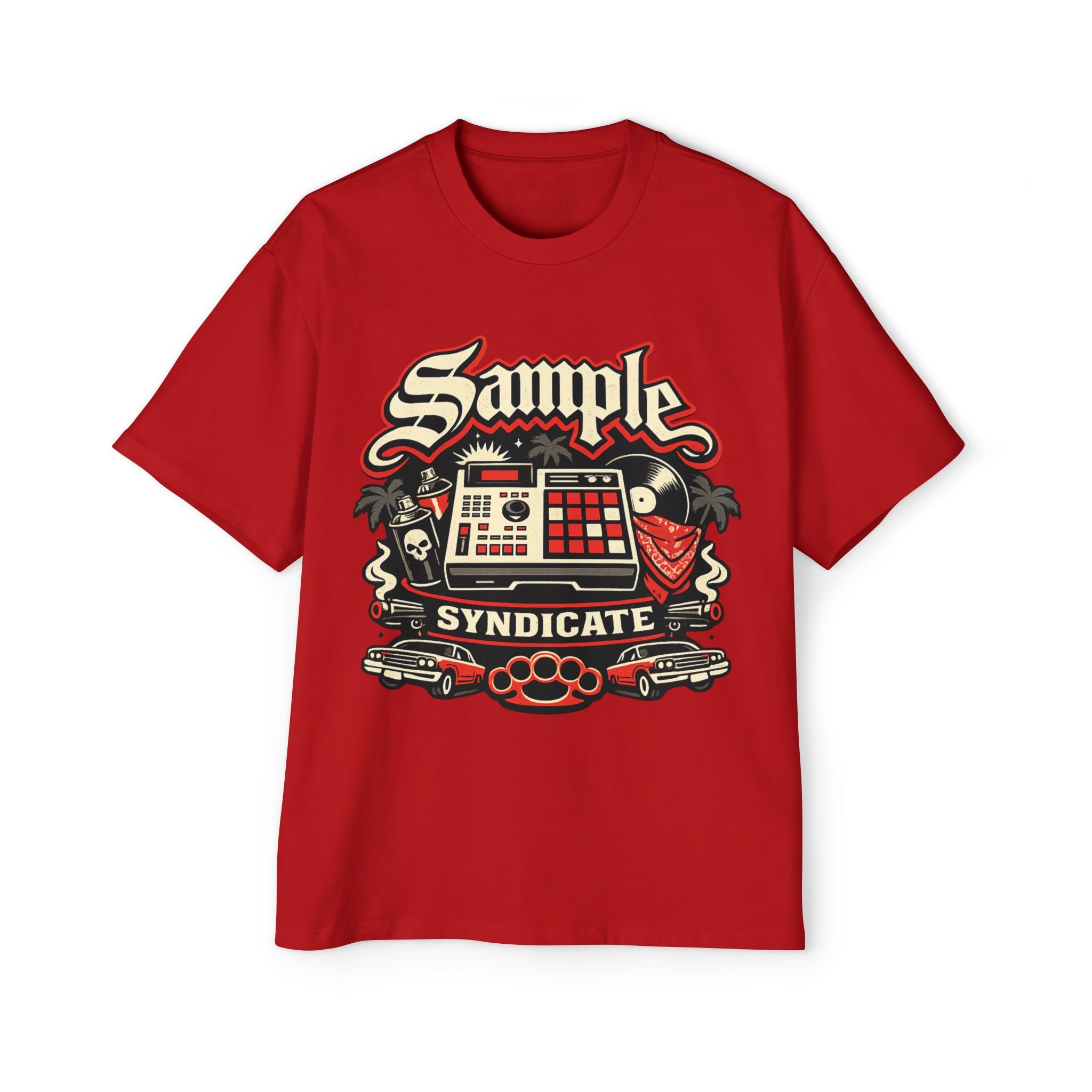 Sample Syndicate Tee — Vintage Cash Register Graphic Men’s T‑Shirt