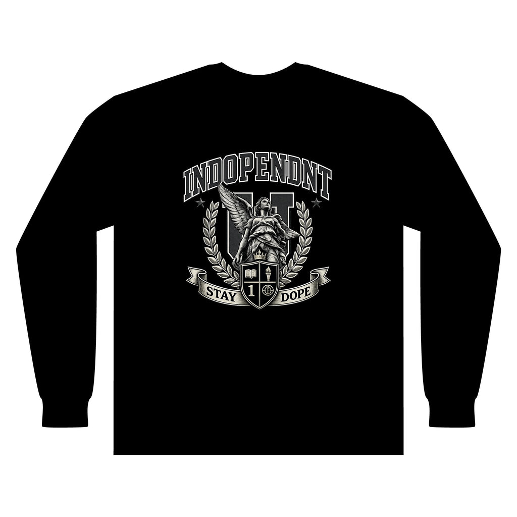 Indopendent Crest Long Sleeve Tee – "Stay Dope" Graphic
