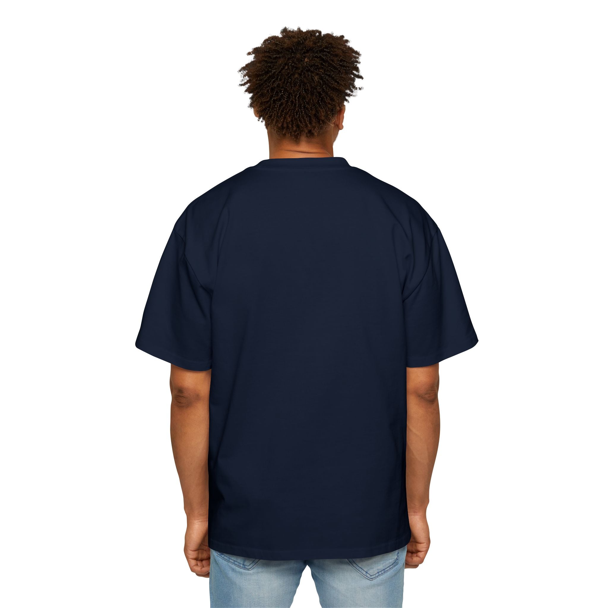 Independnt Script Tee — Retro Yellow & Blue Oversized Men’s T-Shirt