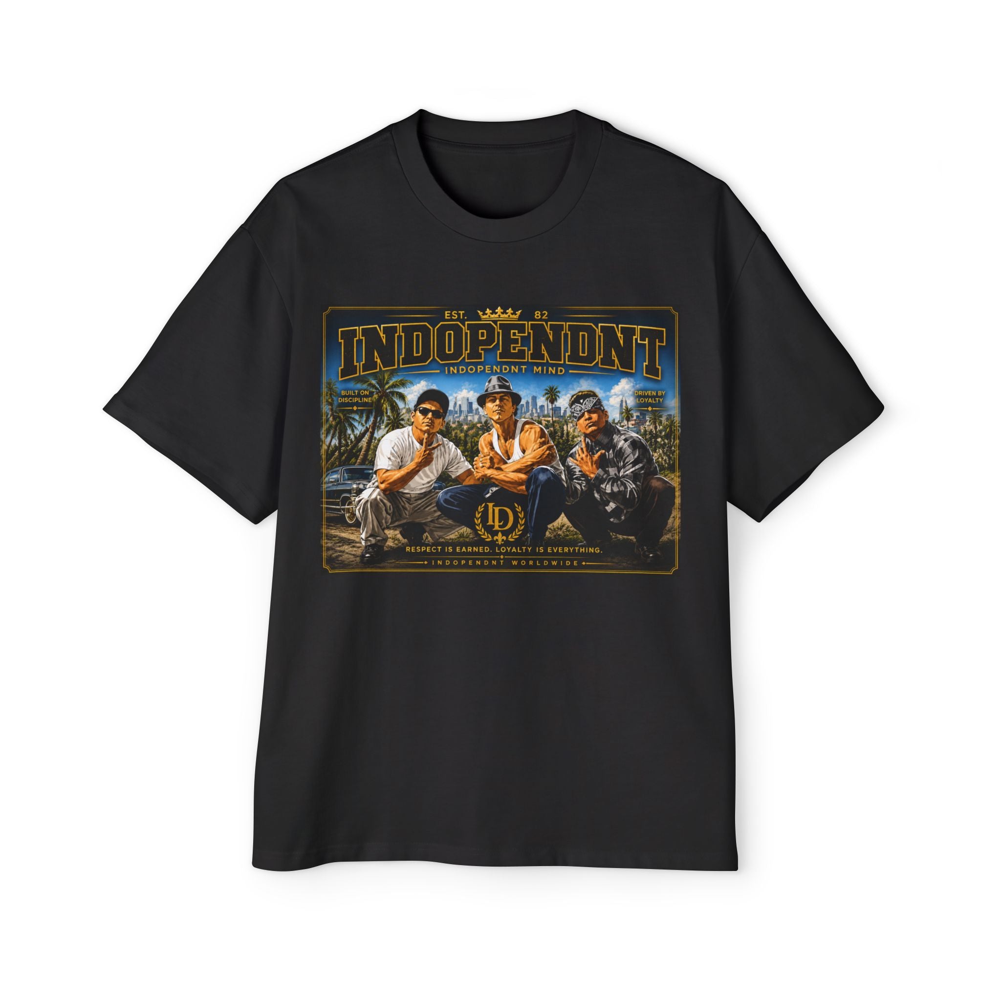 Indopendent Crew Graphic Tee — Vintage Streetwear Men’s Oversized T-Shirt