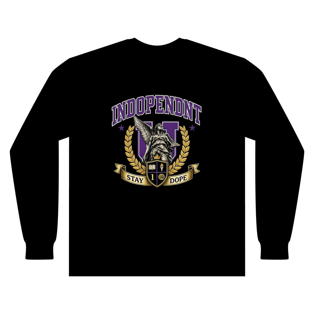 Indopendent Crest Long Sleeve T‑Shirt — Stay Dope Graphic
