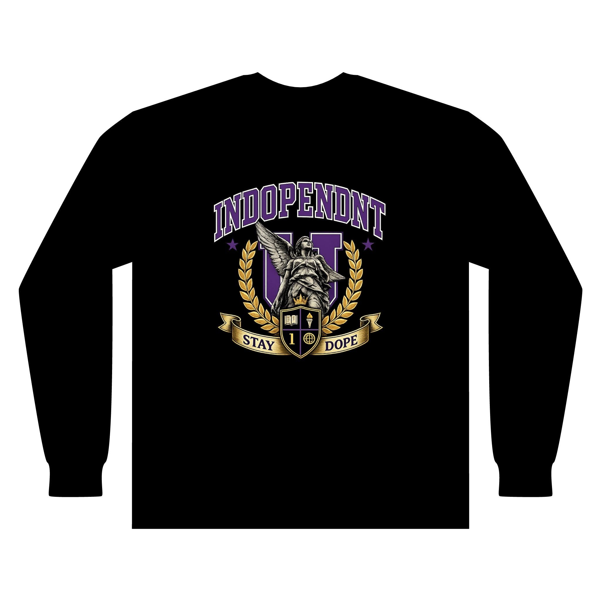 Indopendent Crest Long Sleeve T‑Shirt — Stay Dope Graphic