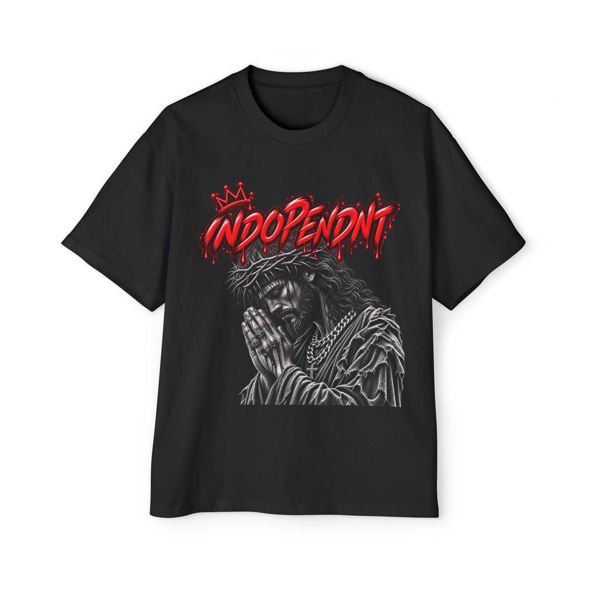 Independent Praying Christ Graphic Tee — Oversized Men’s Streetwear