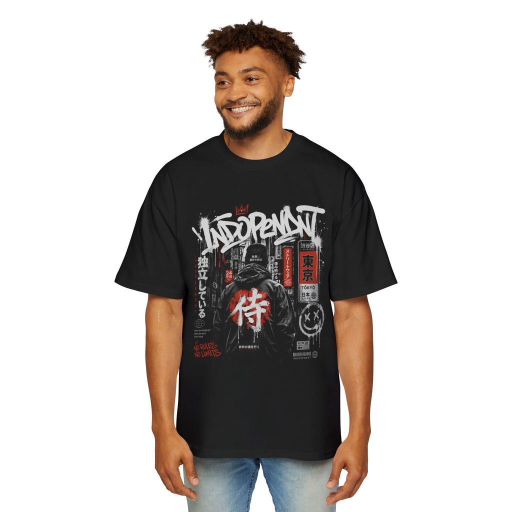 Samurai Graphic Tee — Independent Tokyo Streetwear Shirt (Men's Oversized)