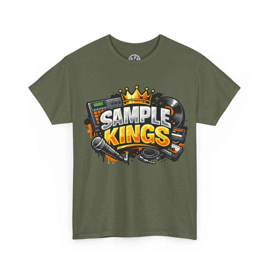 Sample Kings T-Shirt — DJ Vinyl Music Tee with Crown Graphic