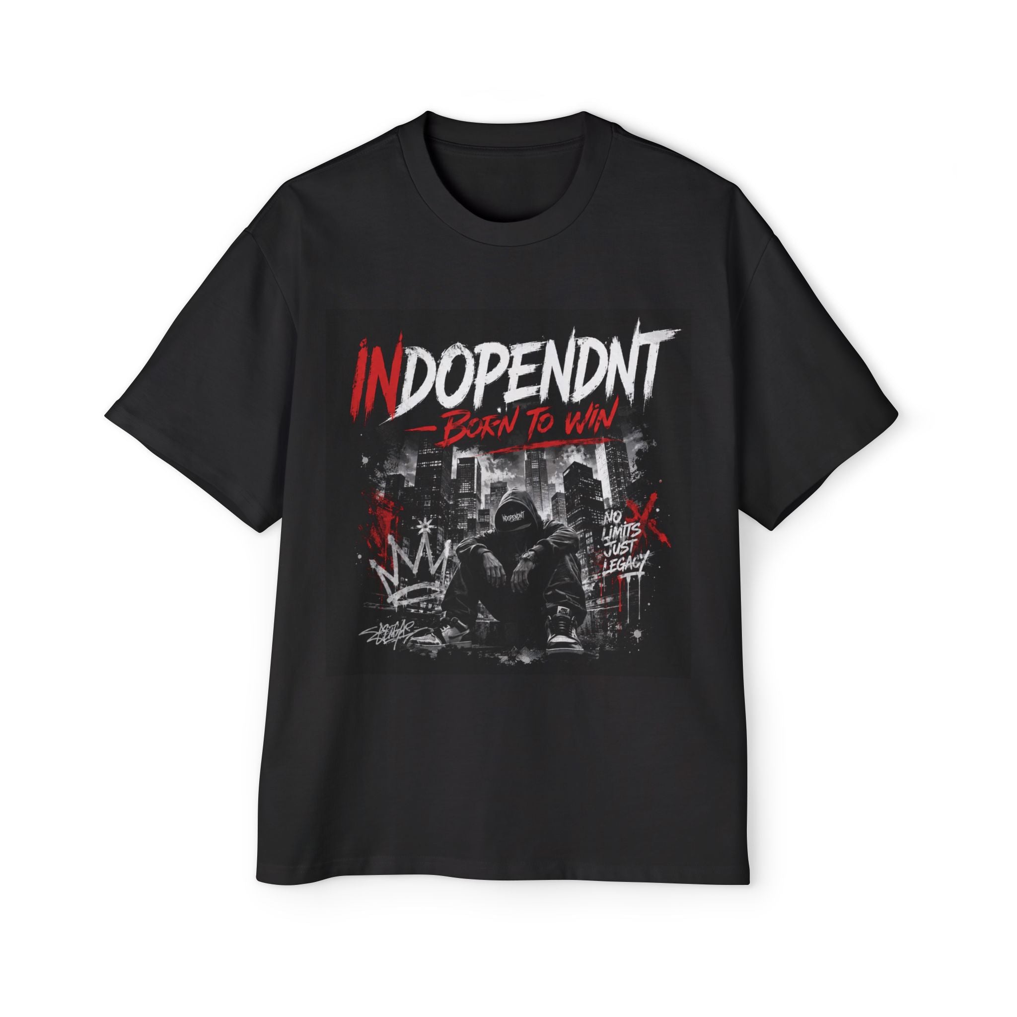 Indoependnt Born to Win Graphic Tee — Men’s Oversized Urban Streetwear