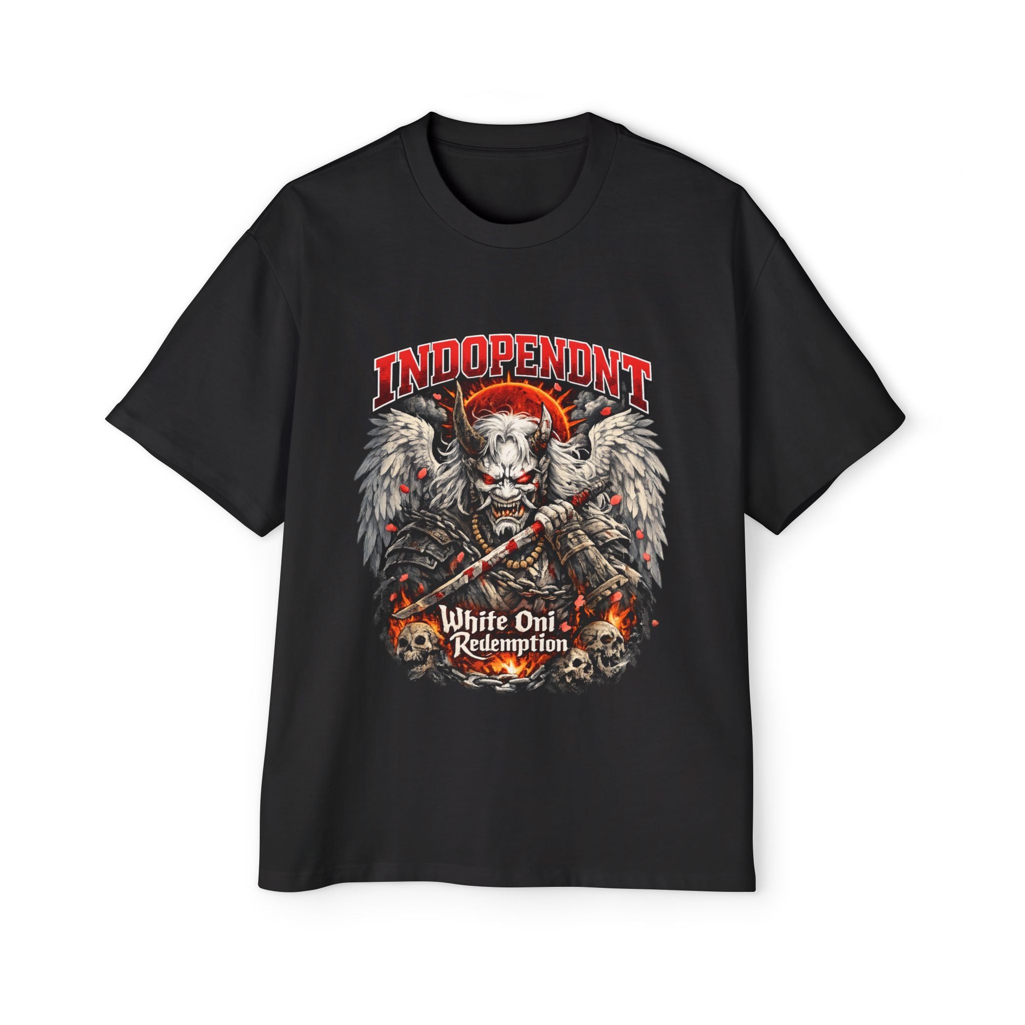Skull Angel Graphic Tee — "Independent: White Oni Redemption"