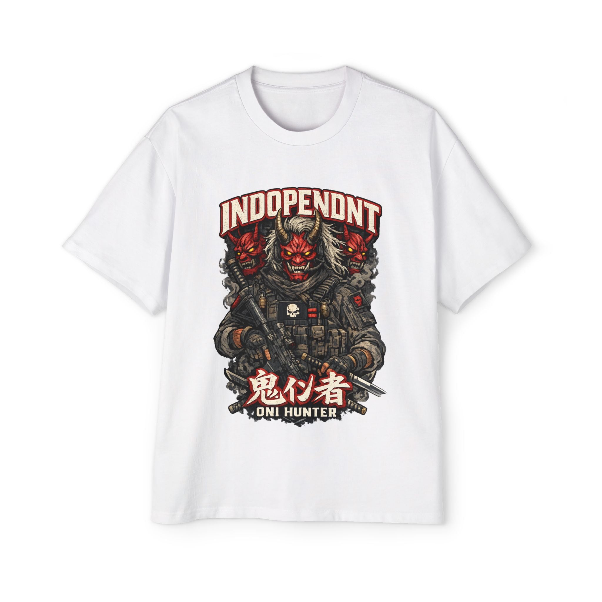 Oni Hunter Tee — Independent Japanese Demon Warrior Graphic T‑Shirt