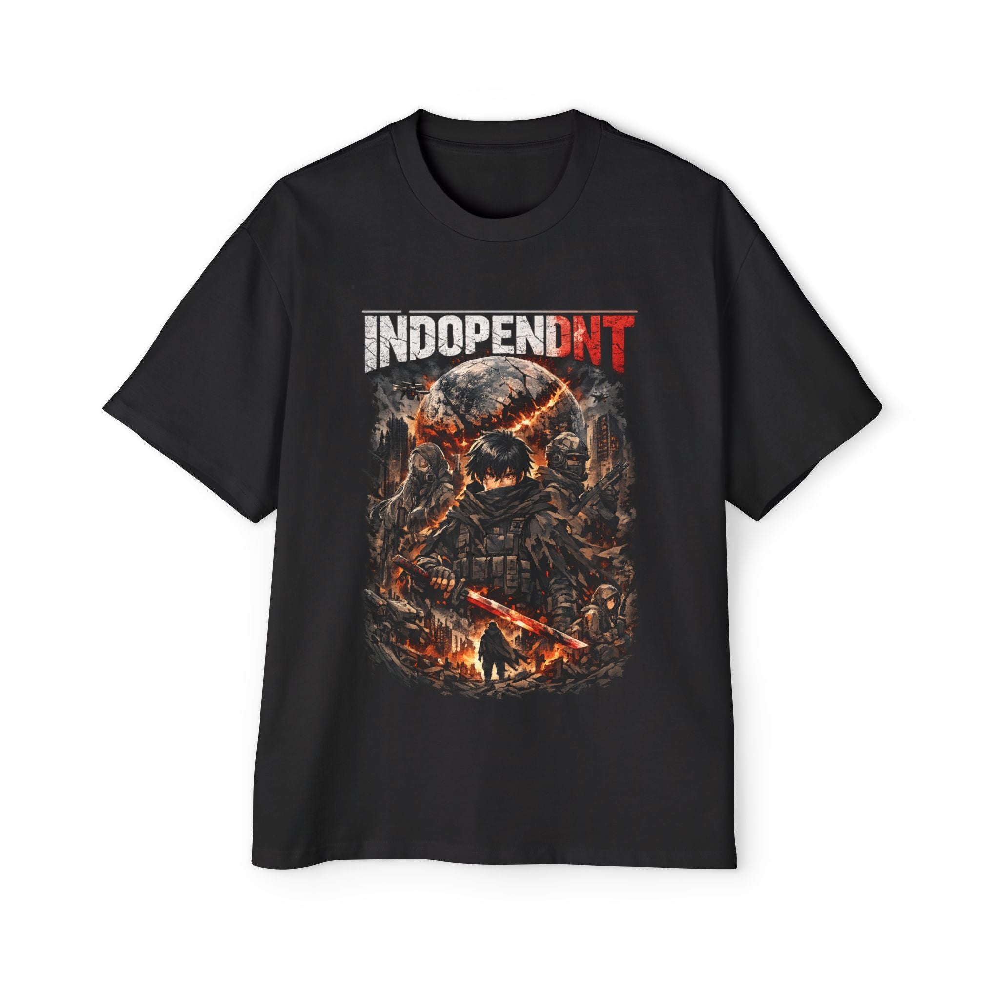 Independint Skull Graphic Tee — Men’s Heavy Oversized Independence Day T‑Shirt