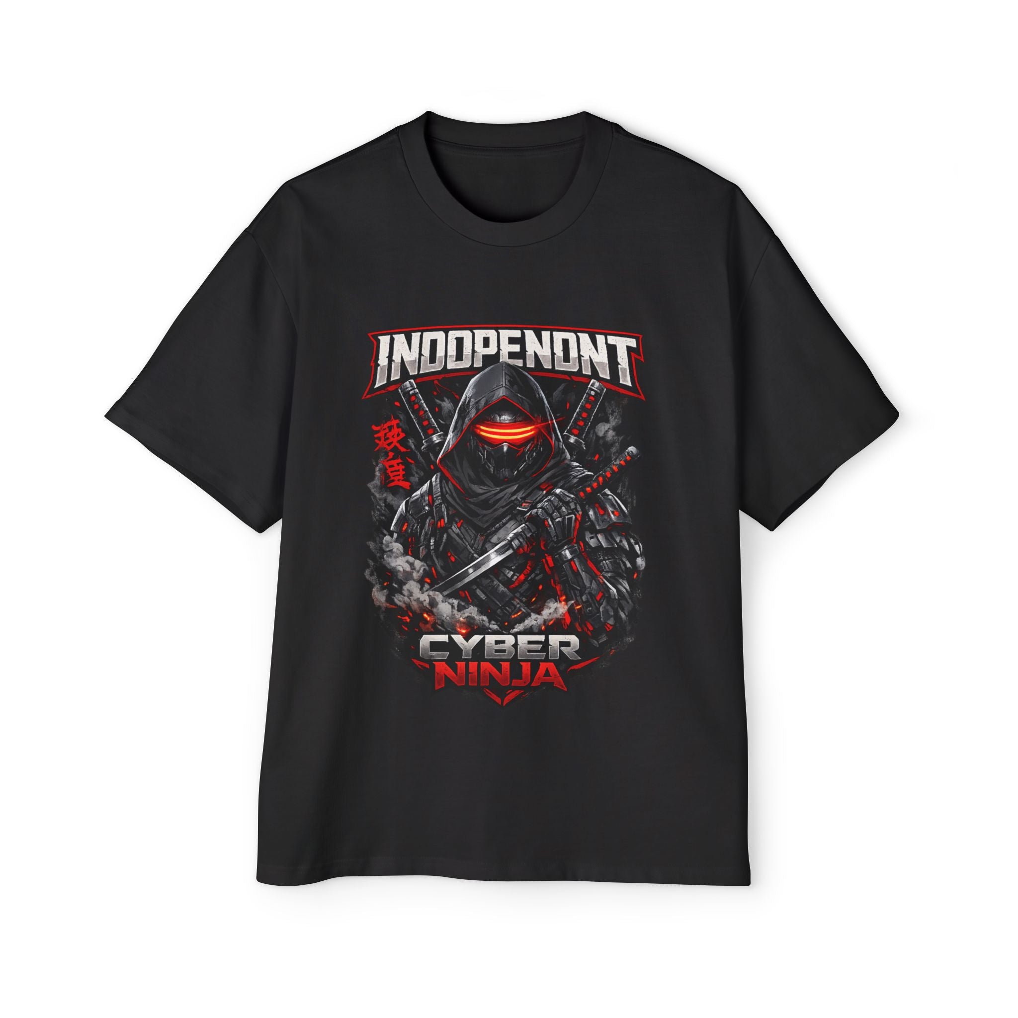 Cyber Ninja Graphic Tee — "Independent" Skull Samurai T-Shirt