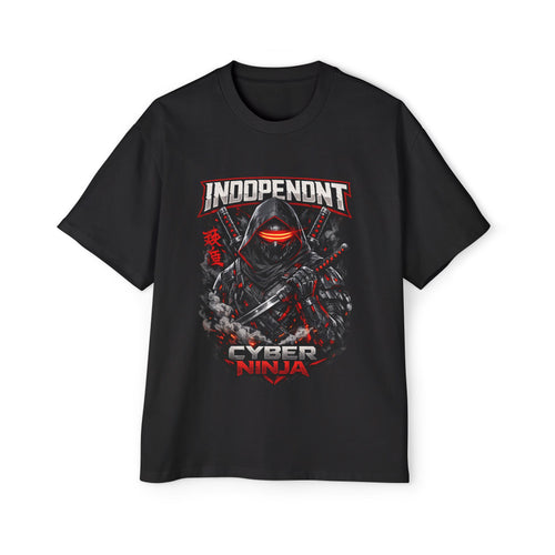 Cyber Ninja Graphic Tee — "Independent" Skull Samurai T-Shirt