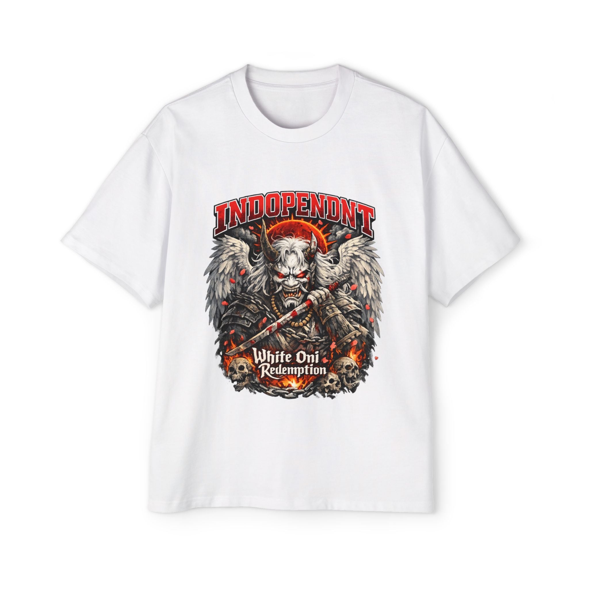 Skull Angel Graphic Tee — "Independent: White Oni Redemption"