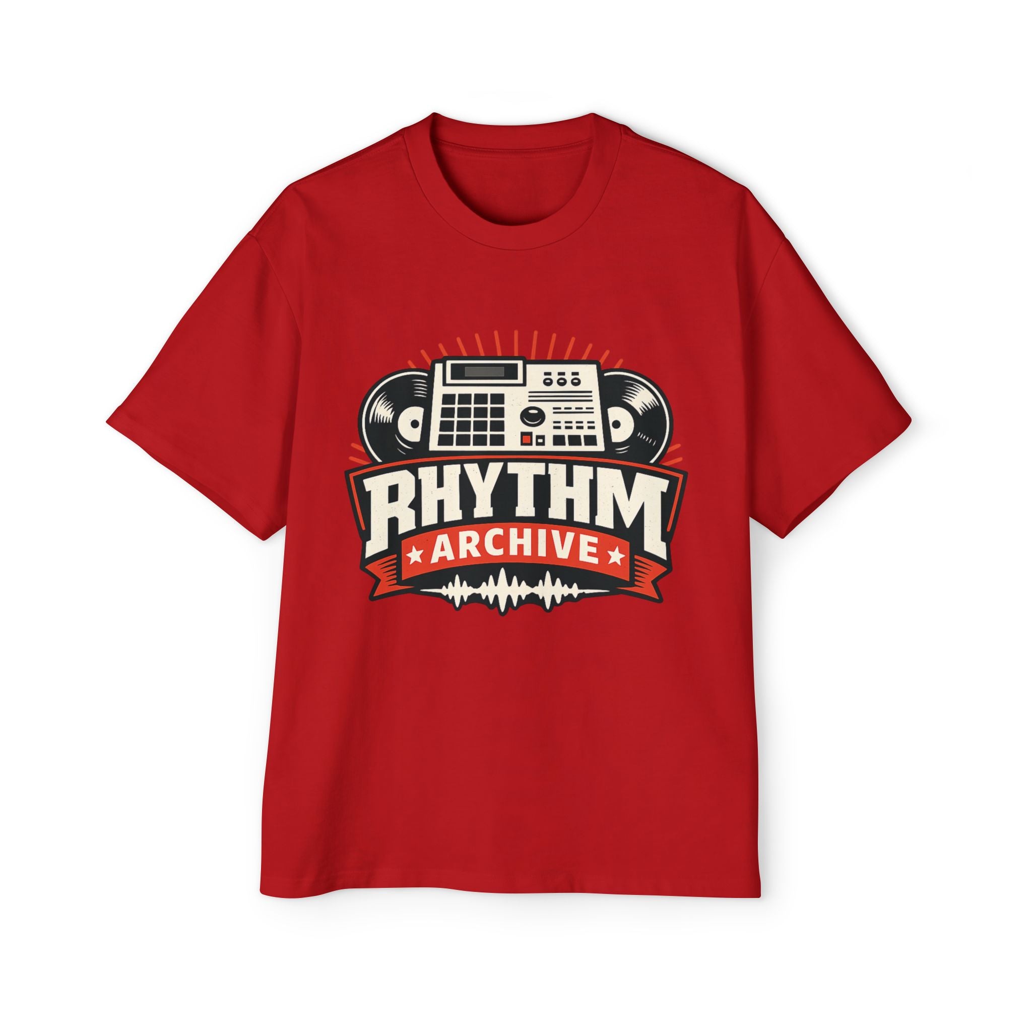 Rhythm Archive Drum Machine Tee — Retro Beat Producer Graphic Shirt