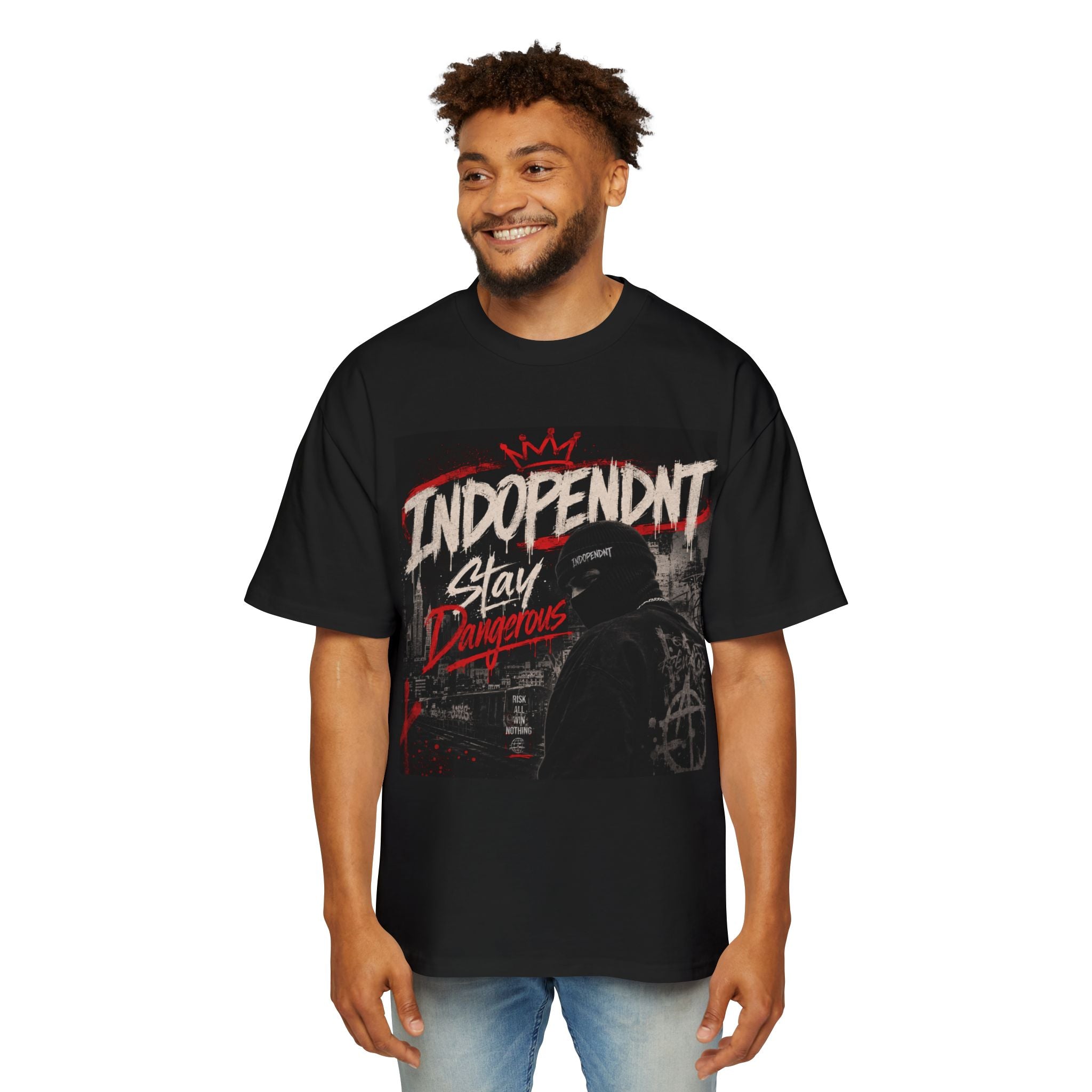 Independent Stay Dangerous Graphic Tee — Urban Streetwear Shirt with Graffiti Art
