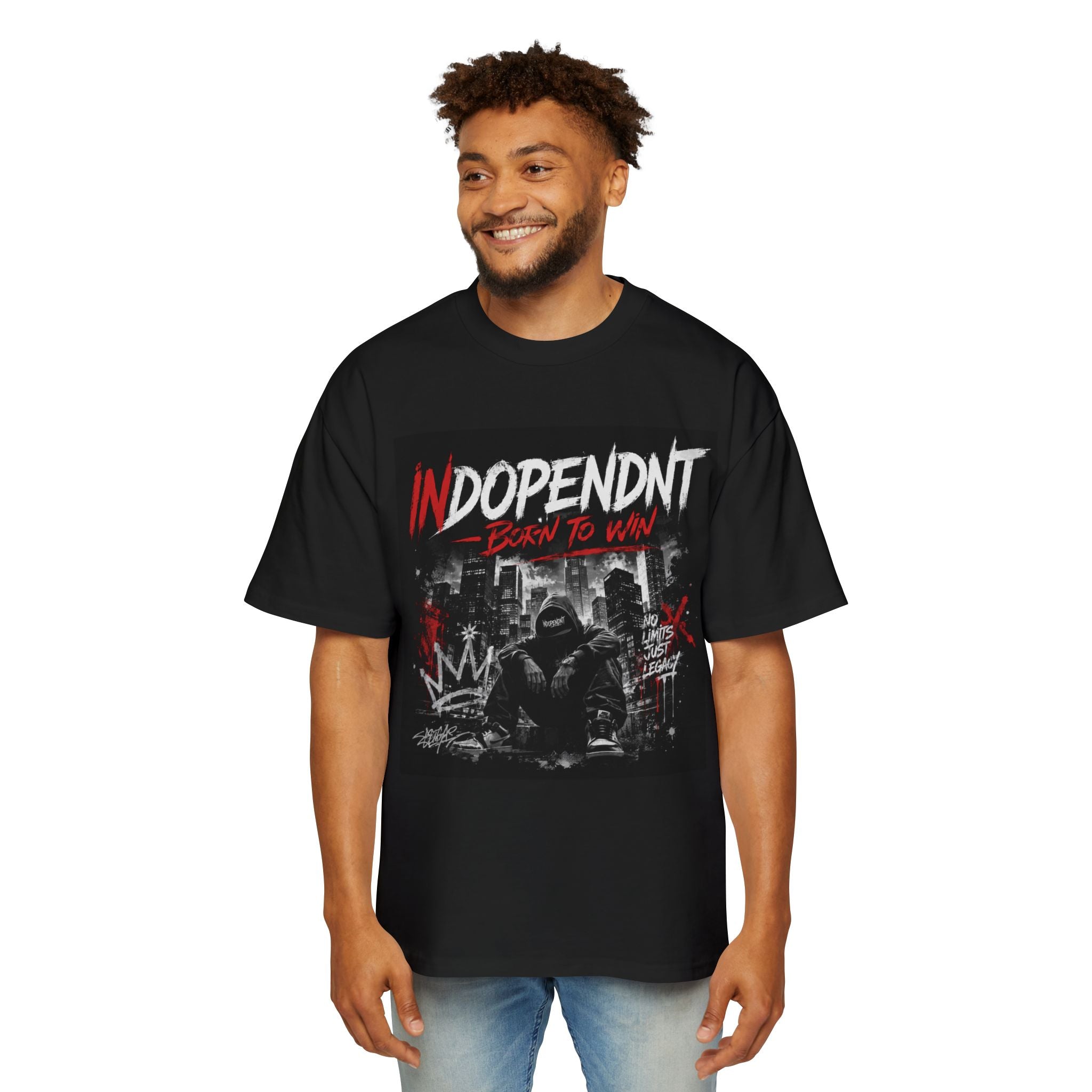 Indoependnt Born to Win Graphic Tee — Men’s Oversized Urban Streetwear