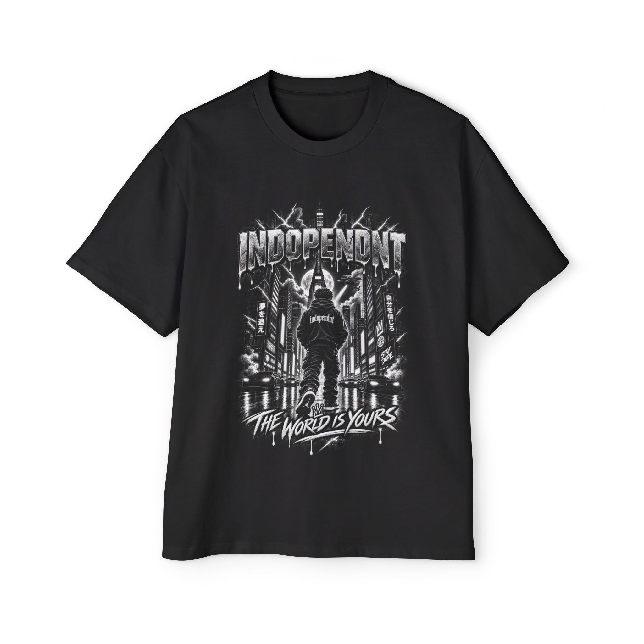 Indopendnt 'The World Is Yours' Graphic Tee — Men's Oversized Streetwear