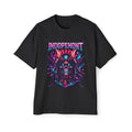 Independent Samurai Skull Tee — Neon Retro Graphic T-Shirt