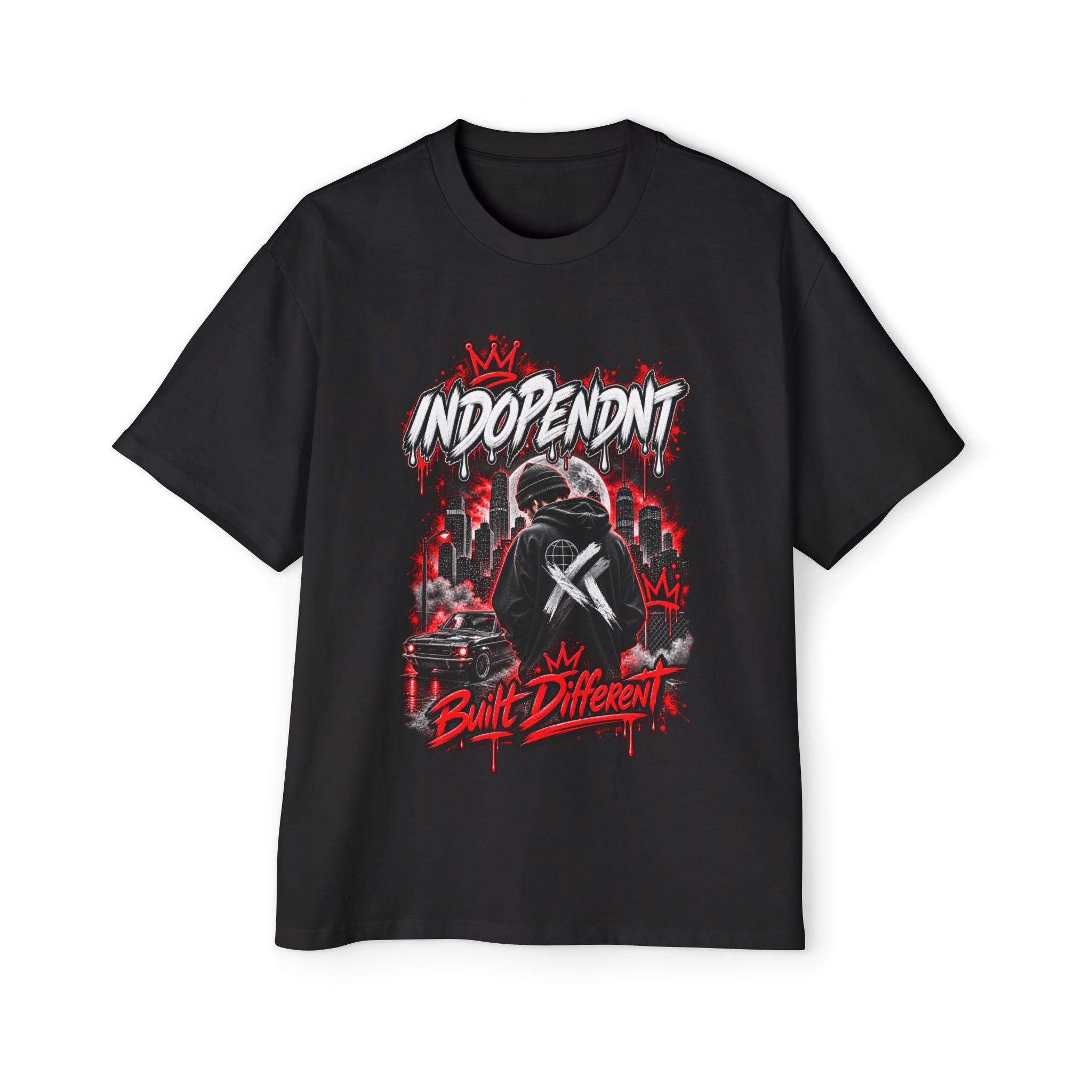 Indopendnt 'Built Different' Graphic Tee — Men's Streetwear Oversized T‑Shirt