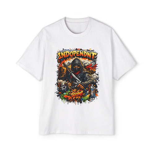 Graphic Tee — "Indopendnt" Street Art Skull Hooded Reaper Design