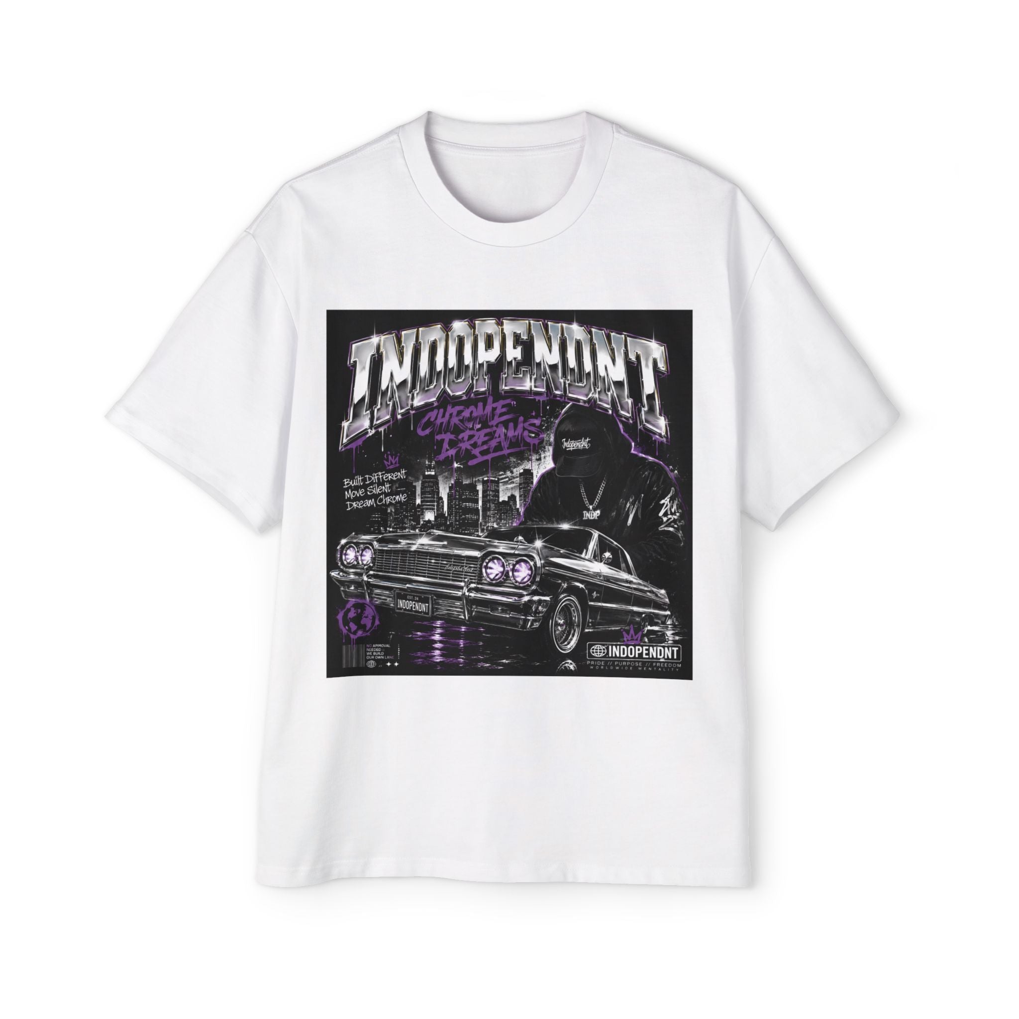Independent Lowrider Tee — "Independent" Car Club Graphic Oversized Shirt