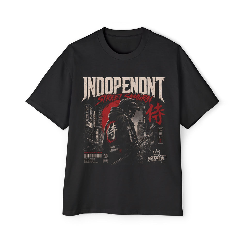 Samurai Streetwear Tee — "Independent" Graphic Oversized Men's T-Shirt