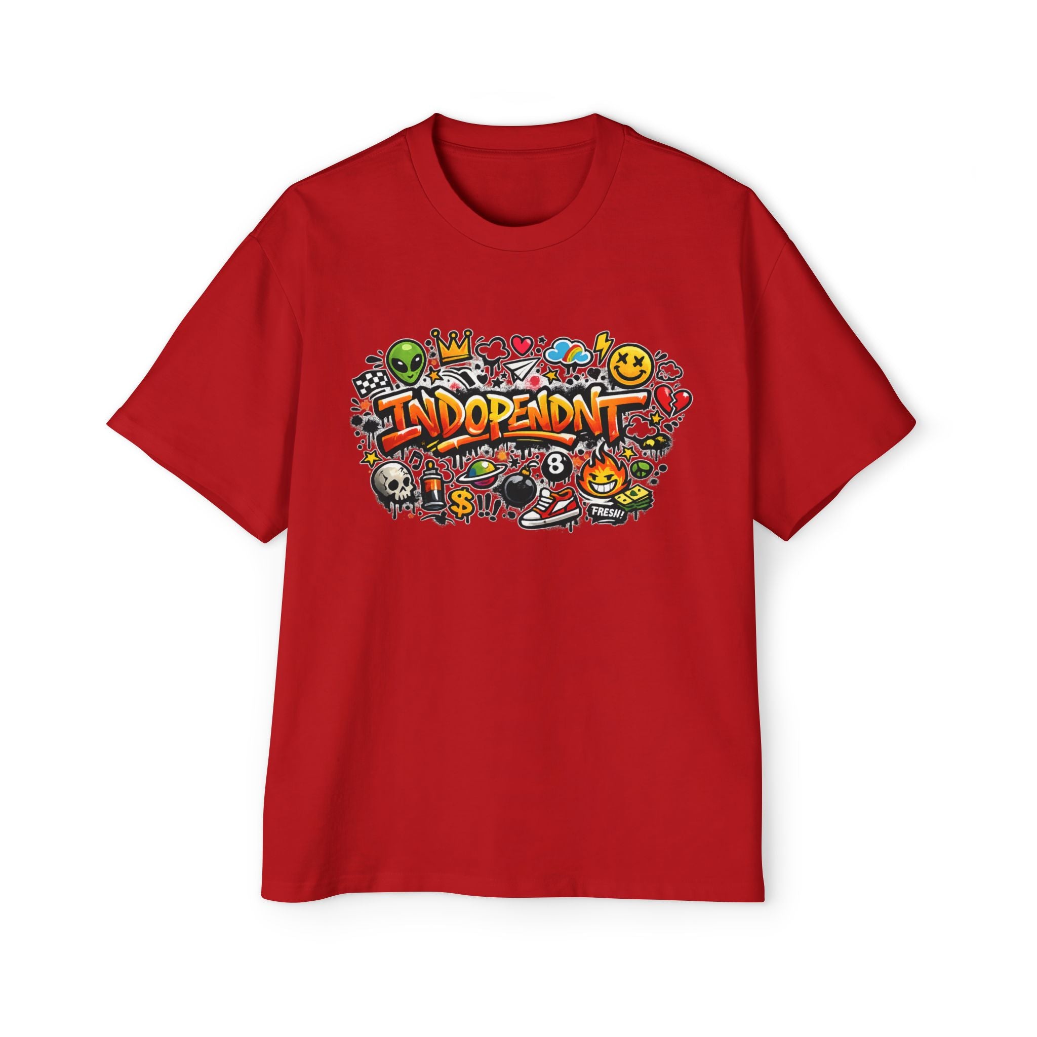 Independent Graffiti Graphic Tee — Men's Oversized Streetwear Shirt