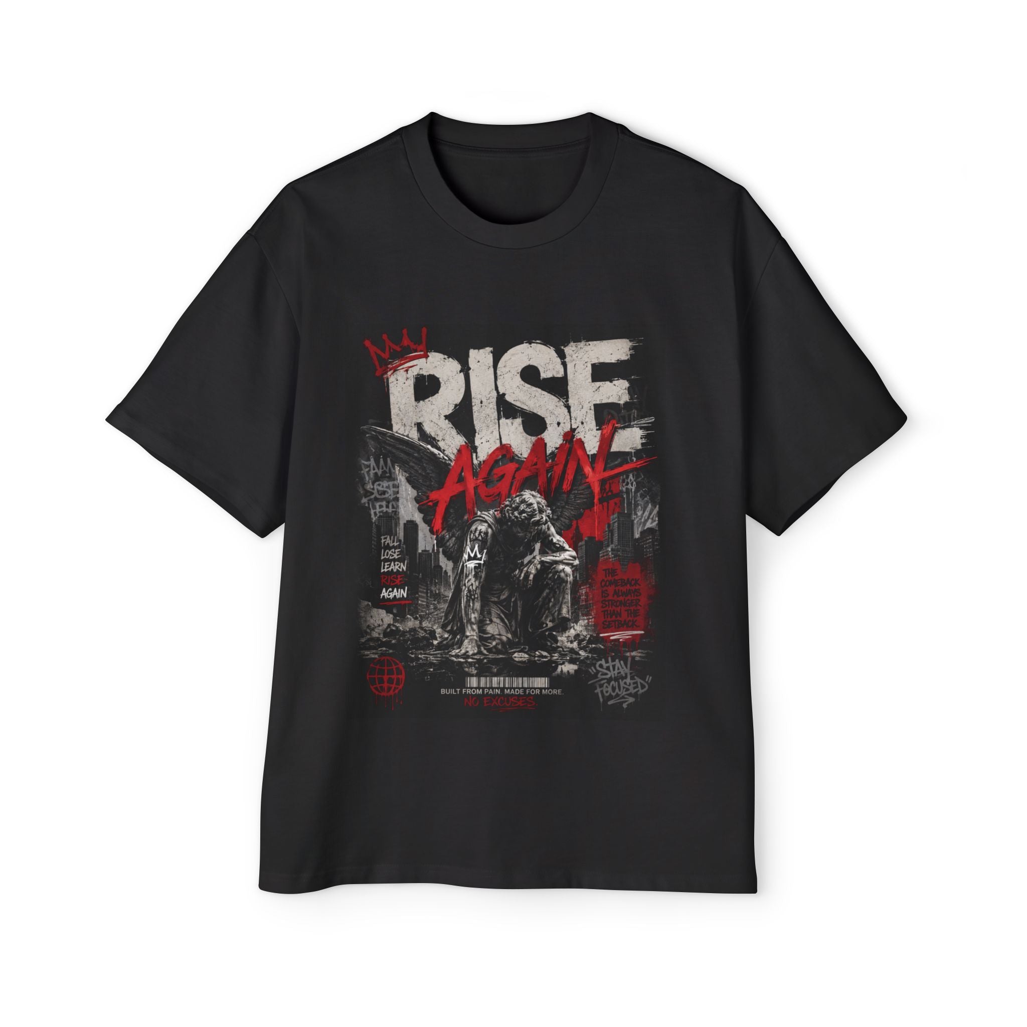 Rise Again Graphic Tee — Urban Streetwear Men’s Oversized T-Shirt