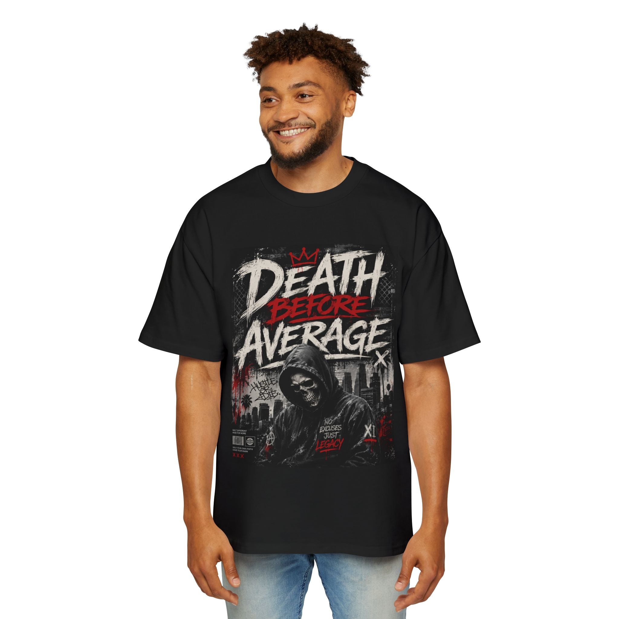 Death Before Average Graphic Tee — Men's Oversized Streetwear