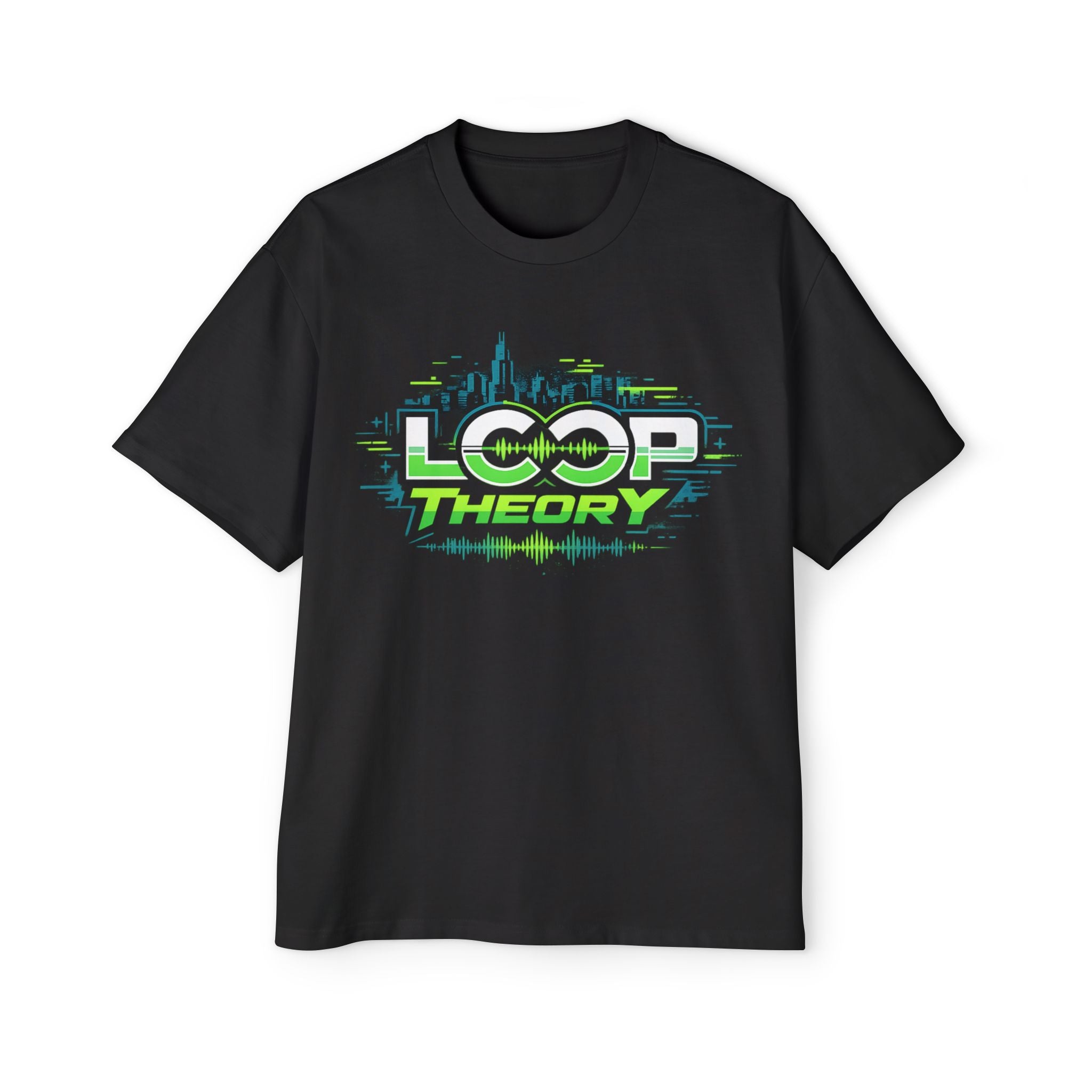Loop Theory Graphic Tee — Retro Neon DJ Music T‑Shirt