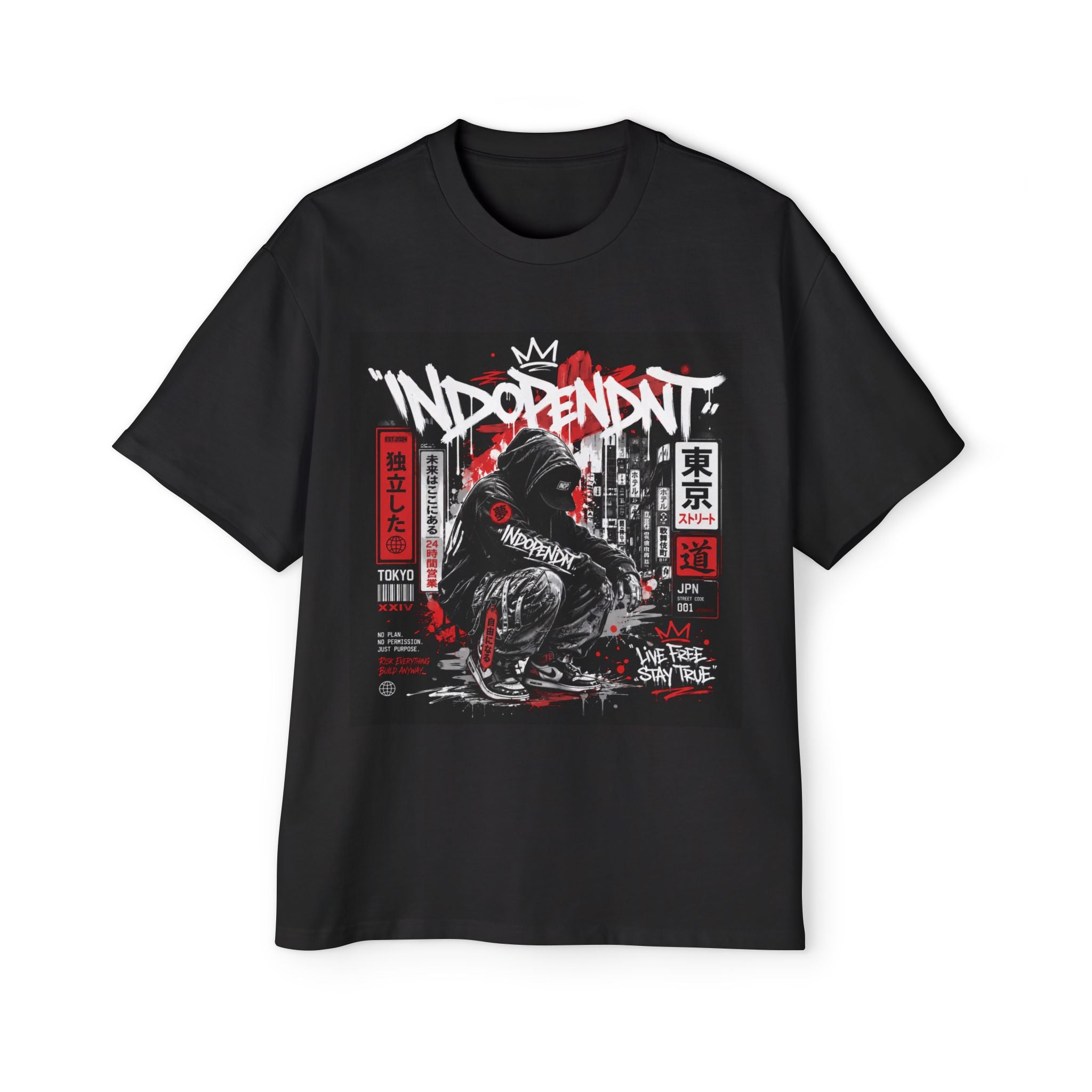Godzilla Tokyo Streetwear Tee — "Independent" Graphic Oversized T‑Shirt