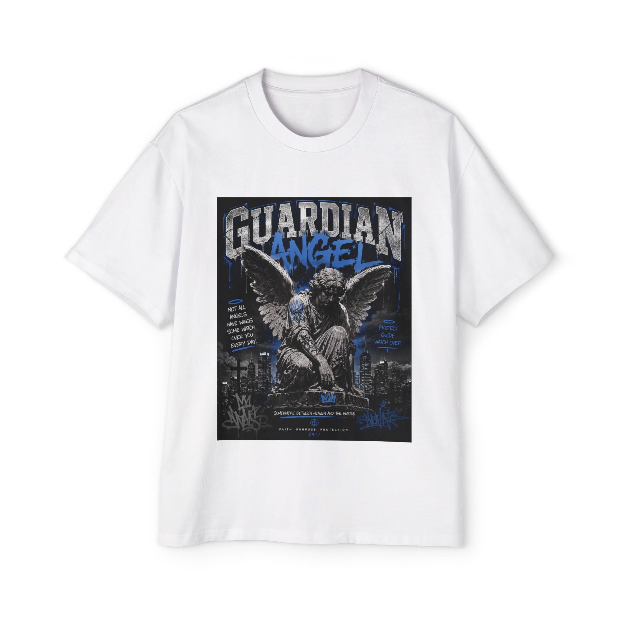 Guardian Angel Tee — Men's Oversized Graphic T-Shirt (Guardian Angel Design)