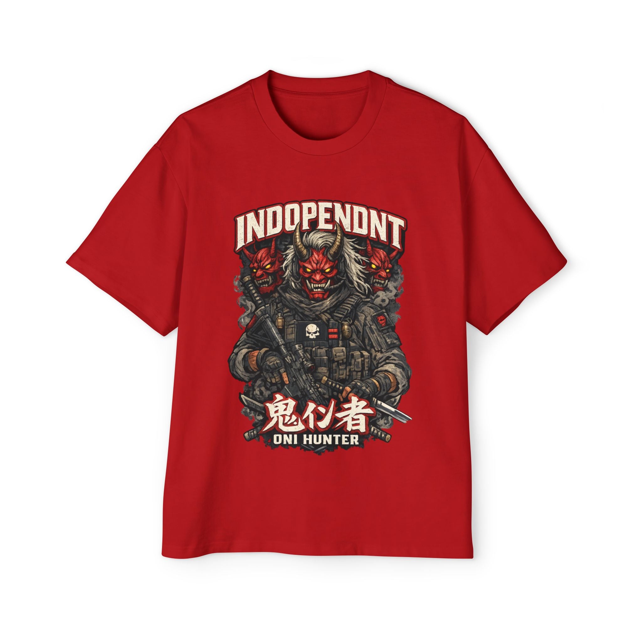 Oni Hunter Tee — Independent Japanese Demon Warrior Graphic T‑Shirt