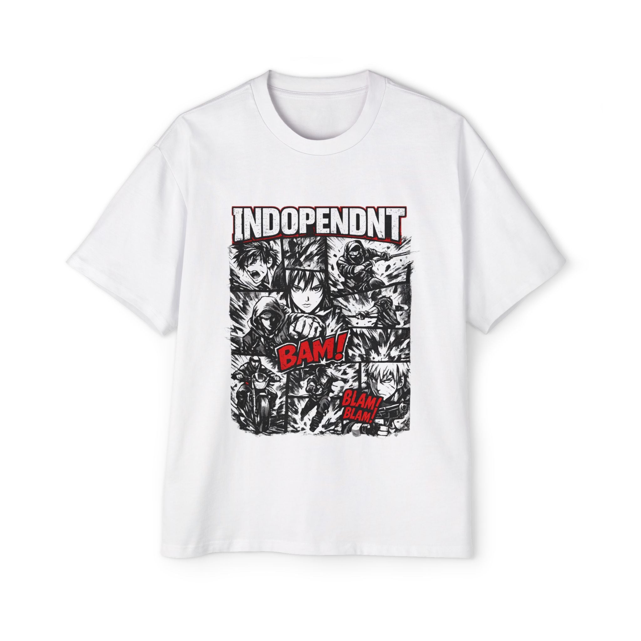 Indopendt Comic Panel Tee — "BAM!" Graphic Oversized Men’s Shirt