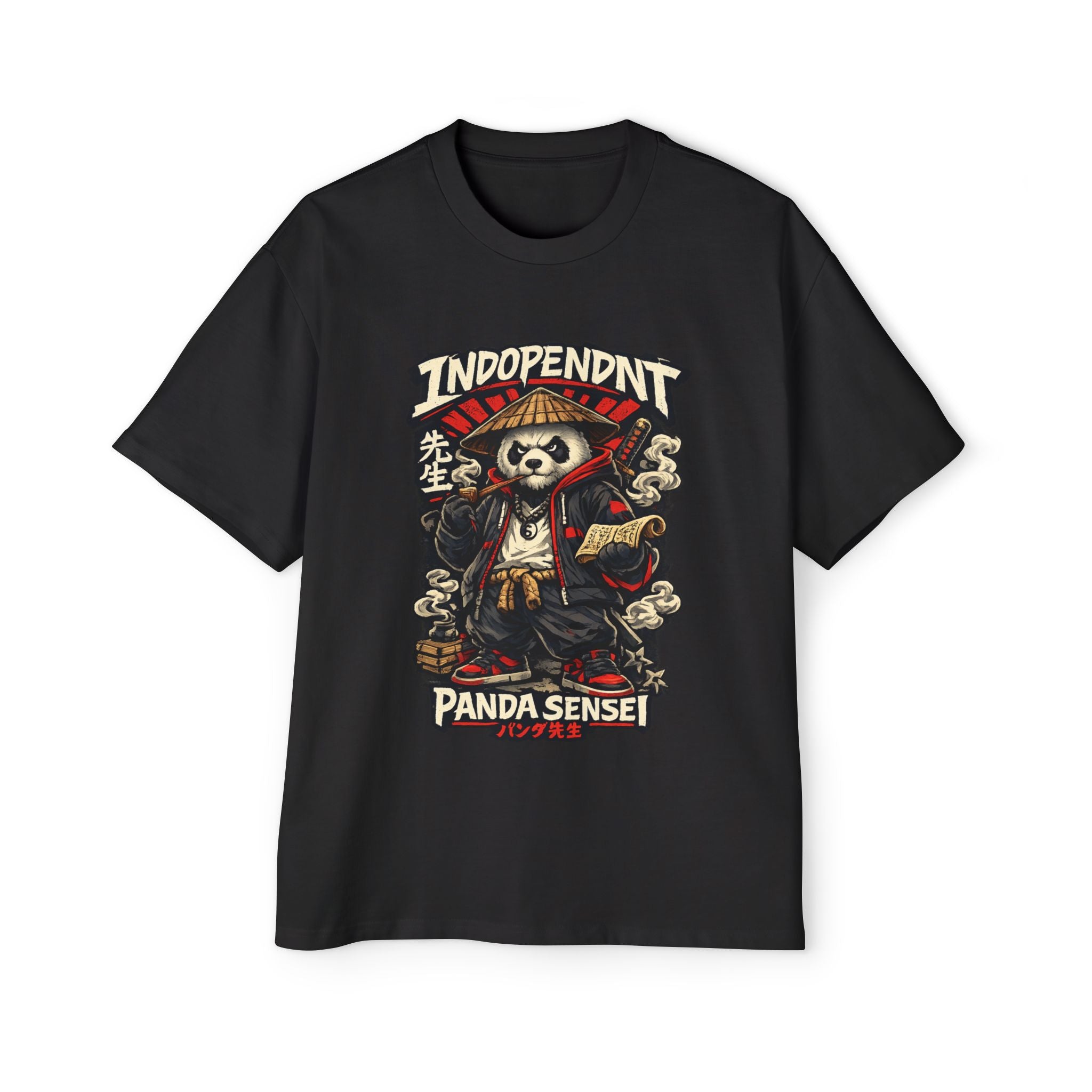 Panda Sensei Graphic Tee — "Independent Panda Sensei" Oversized Men’s T-Shirt