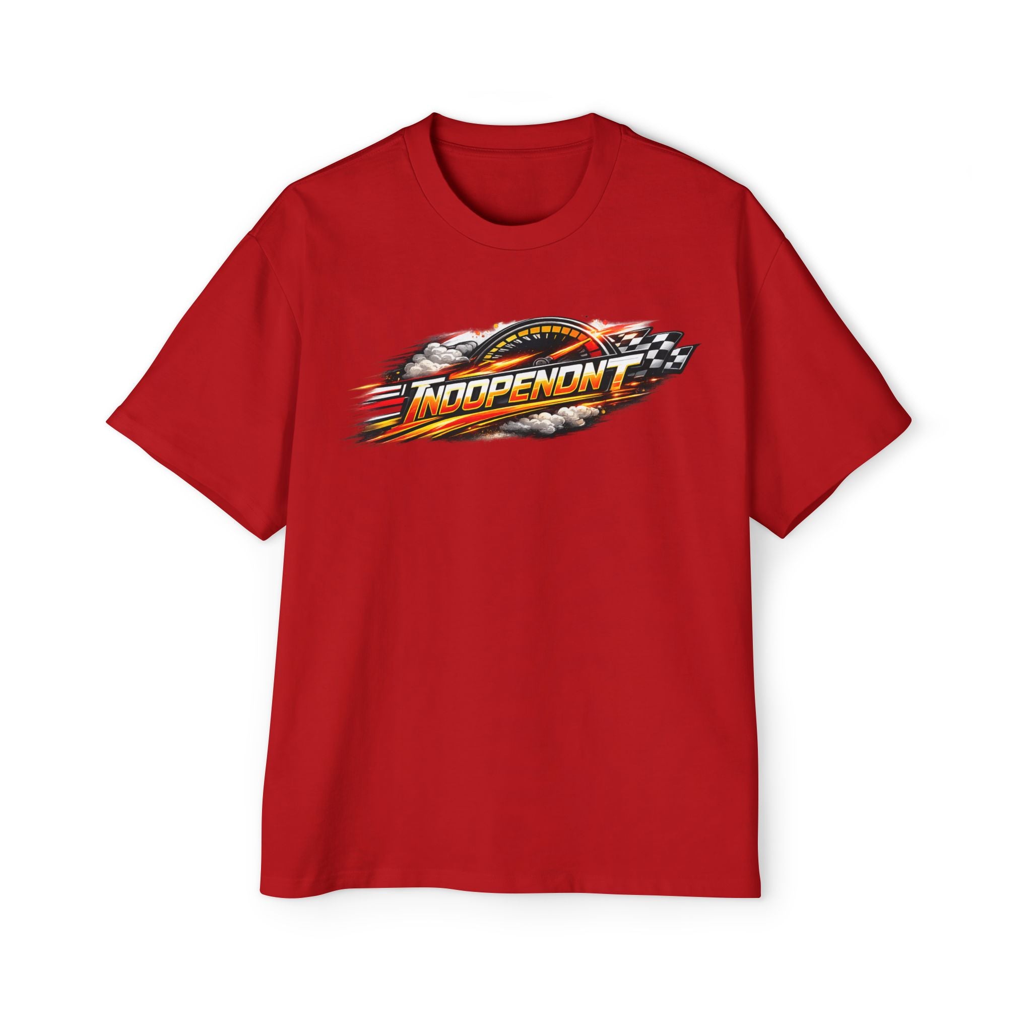 Independent Racing Flame Tee — Men's Oversized Graphic T-Shirt
