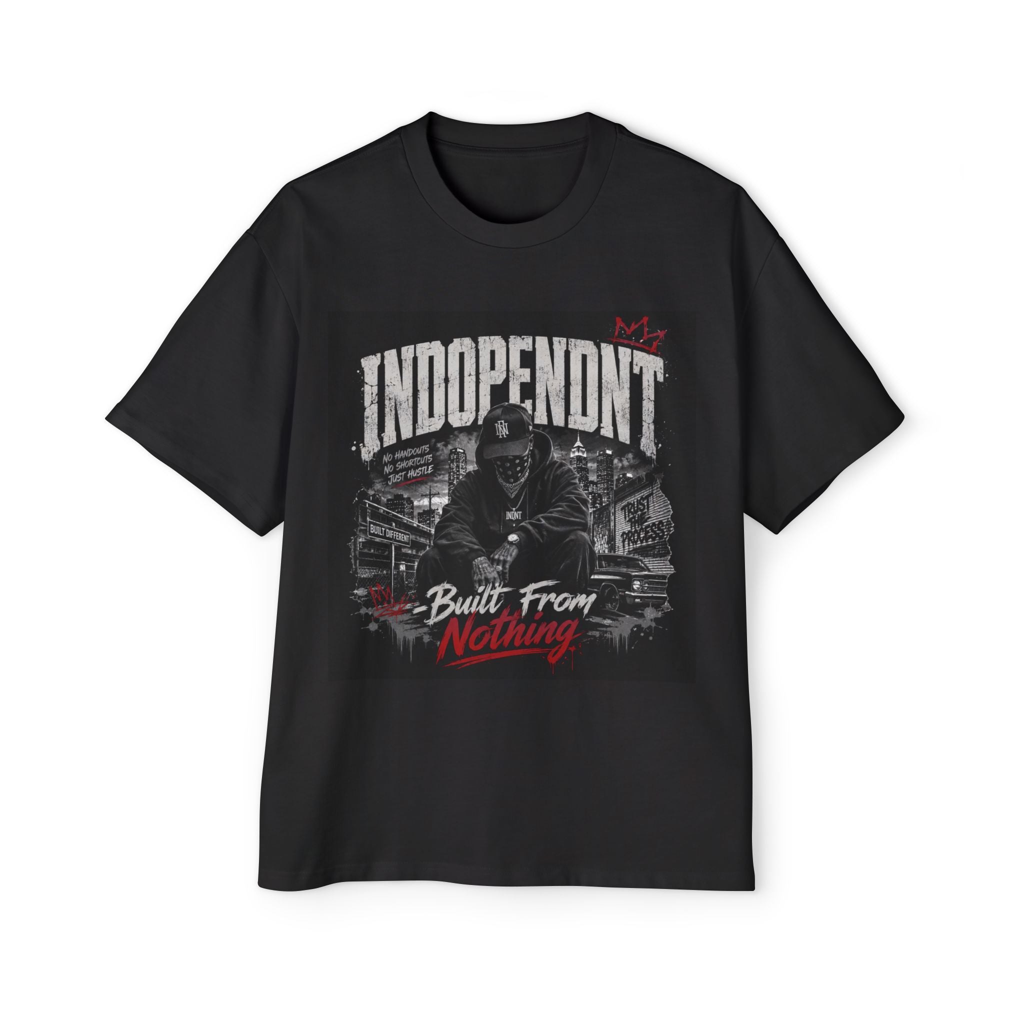 Independent 'Built From Nothing' Graphic Tee — Men's Oversized Streetwear