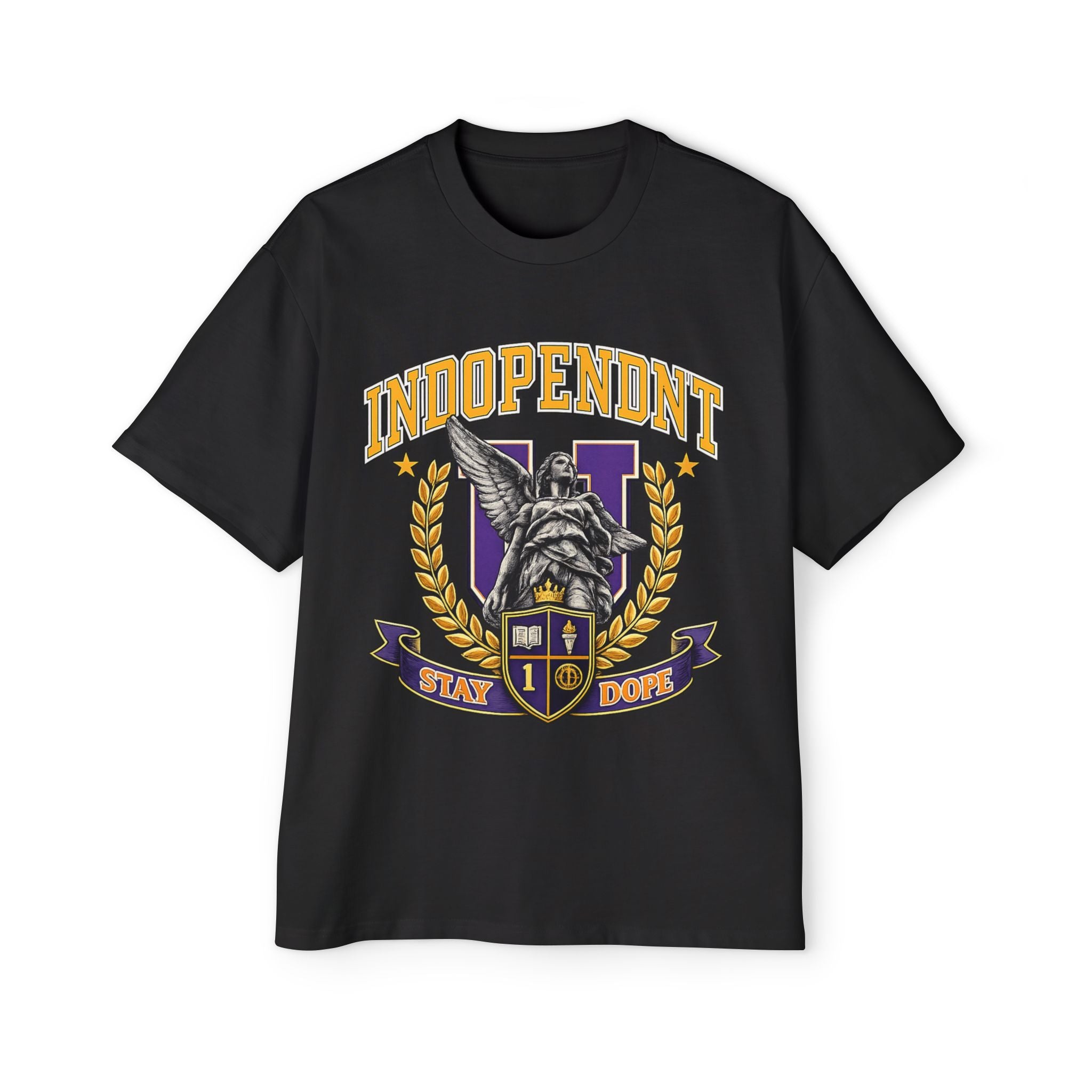 Indopendnt Crest Tee — 'Stay Dope' Vintage Collegiate Graphic Shirt