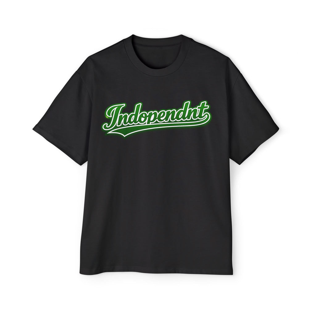 Indopendnt Green Script Tee — Men's Oversized Graphic T-Shirt