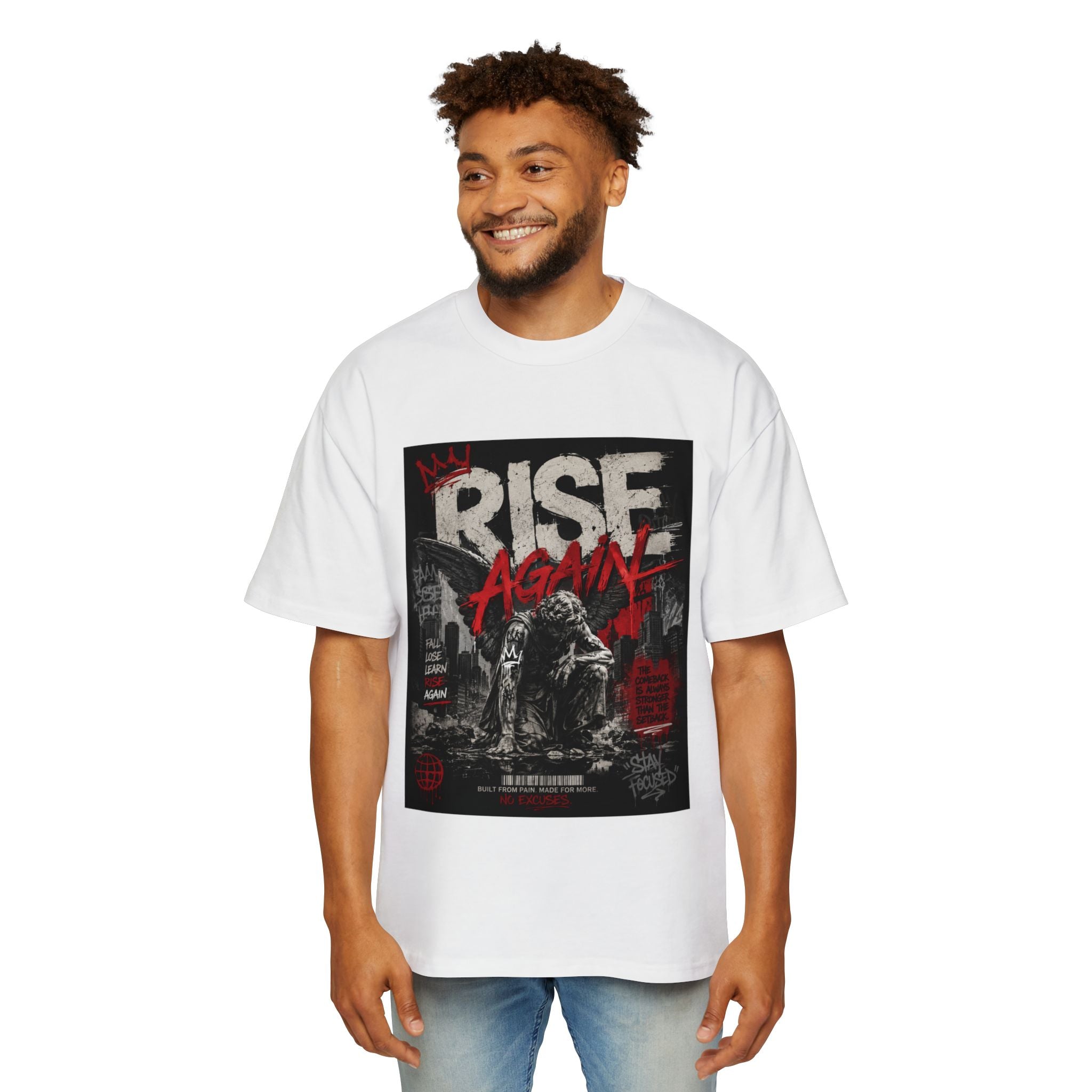 Rise Again Graphic Tee — Urban Streetwear Men’s Oversized T-Shirt