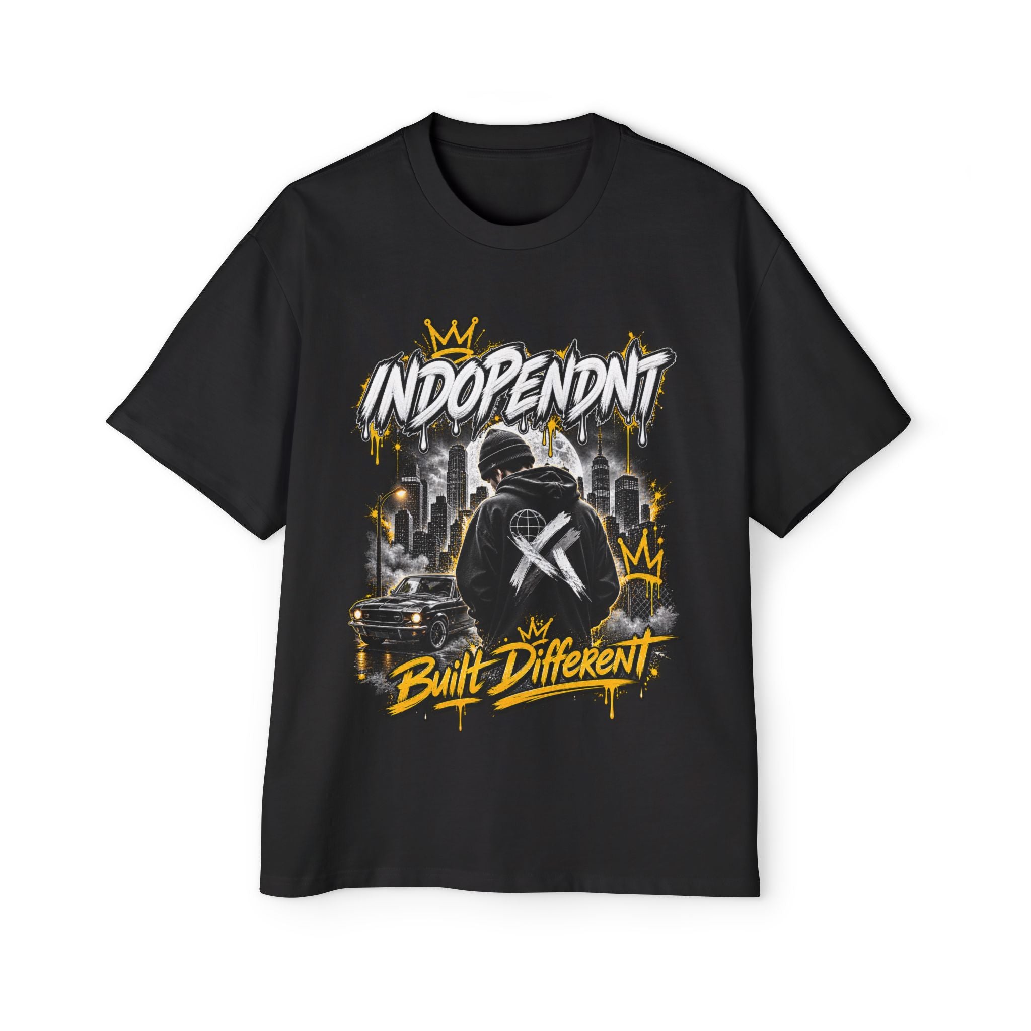 Indopendnt 'Built Different' Graphic Tee — Urban Streetwear Oversized Men’s T‑Shirt