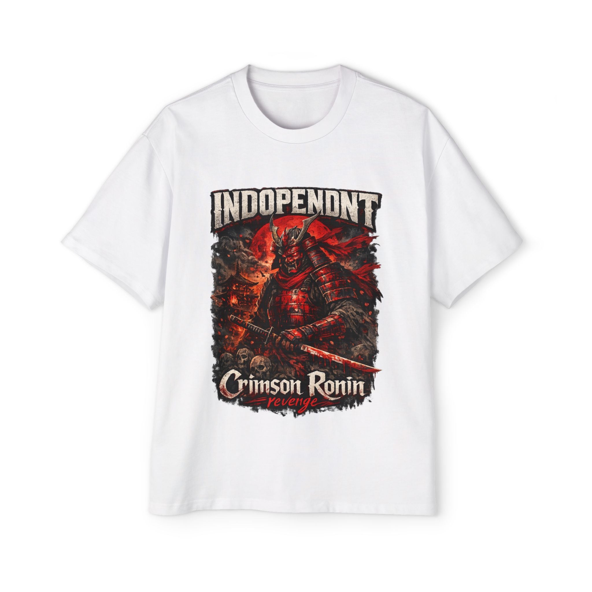 Independent Crimson Ronin Samurai Tee — Men's Oversized Graphic T-Shirt