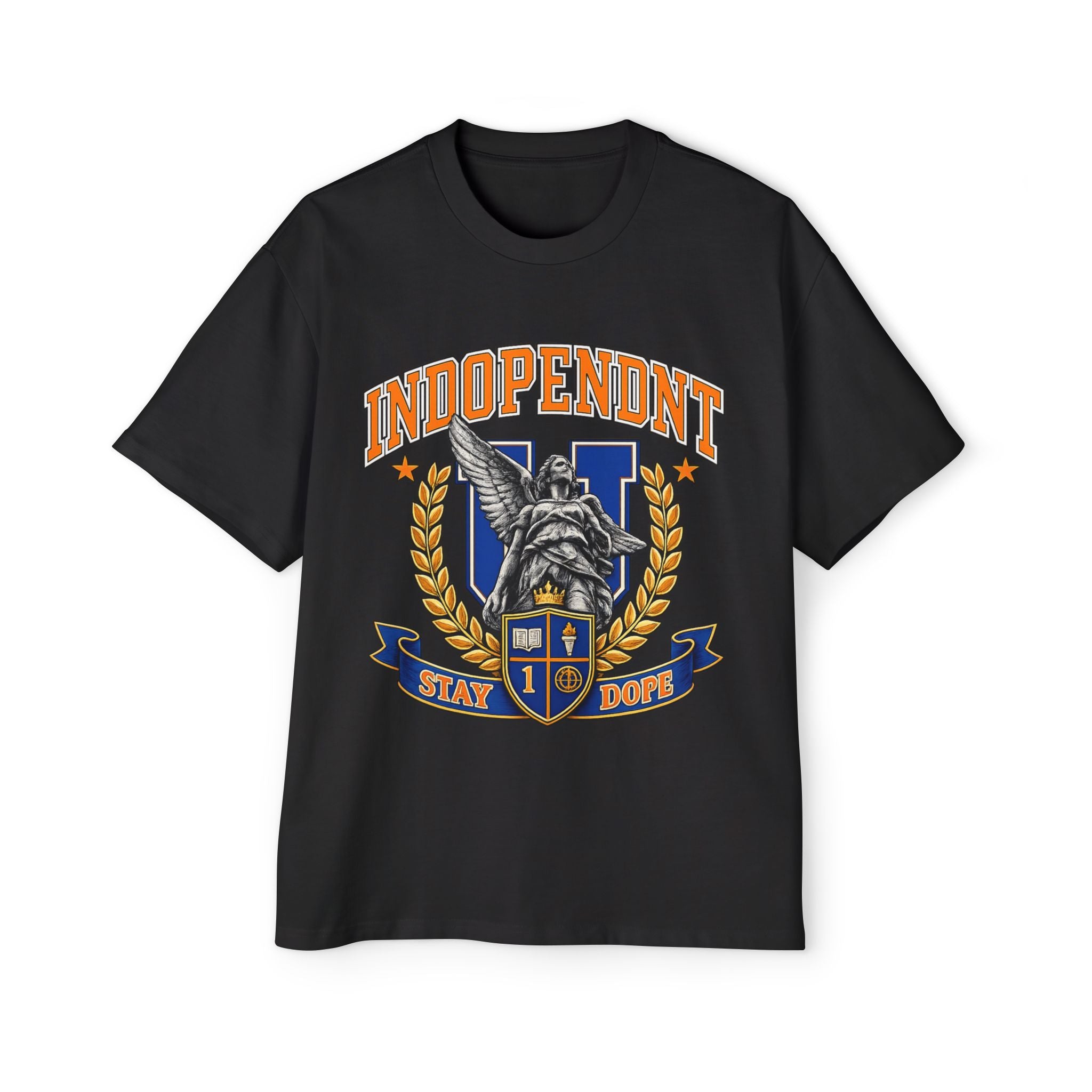 Indopendent University Crest Tee — 'Stay Dope' Vintage Collegiate T-Shirt