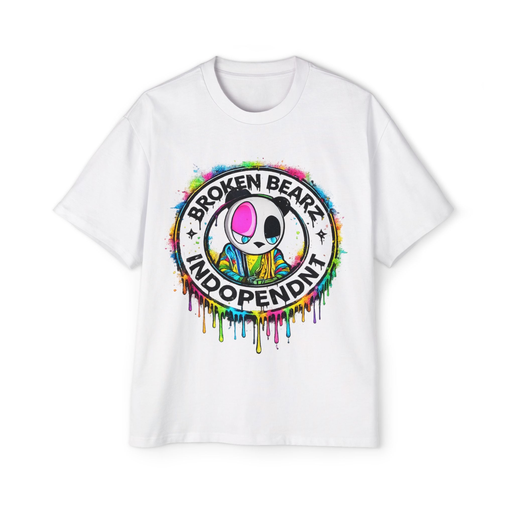 Indopendent Broken Bear Graphic Tee — Colorful Drip Streetwear Shirt