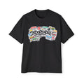 Independent Sticker Collage Graphic Tee — Men's Oversized White T-Shirt