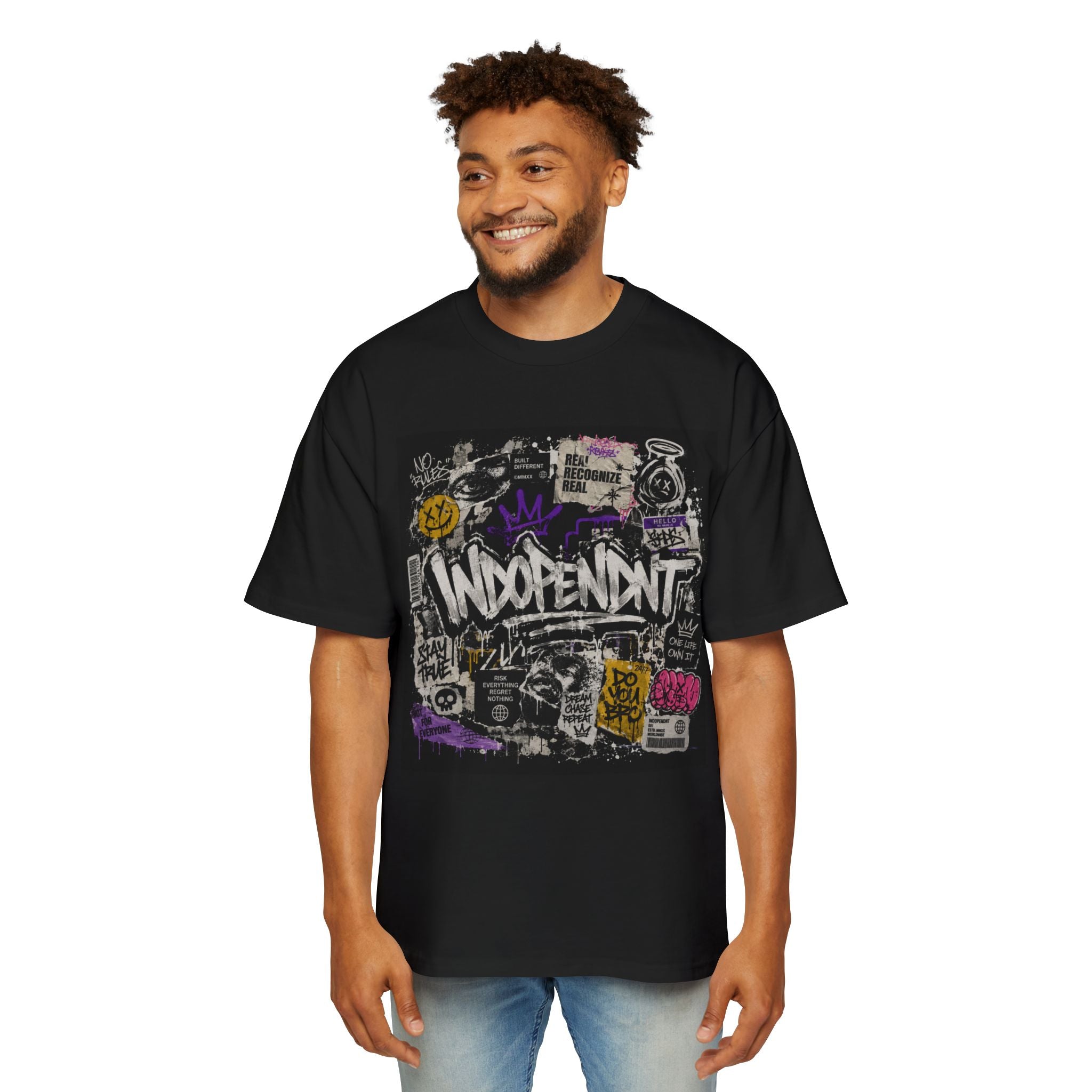 Independent Graffiti Graphic Tee — Men's Oversized Streetwear T‑Shirt