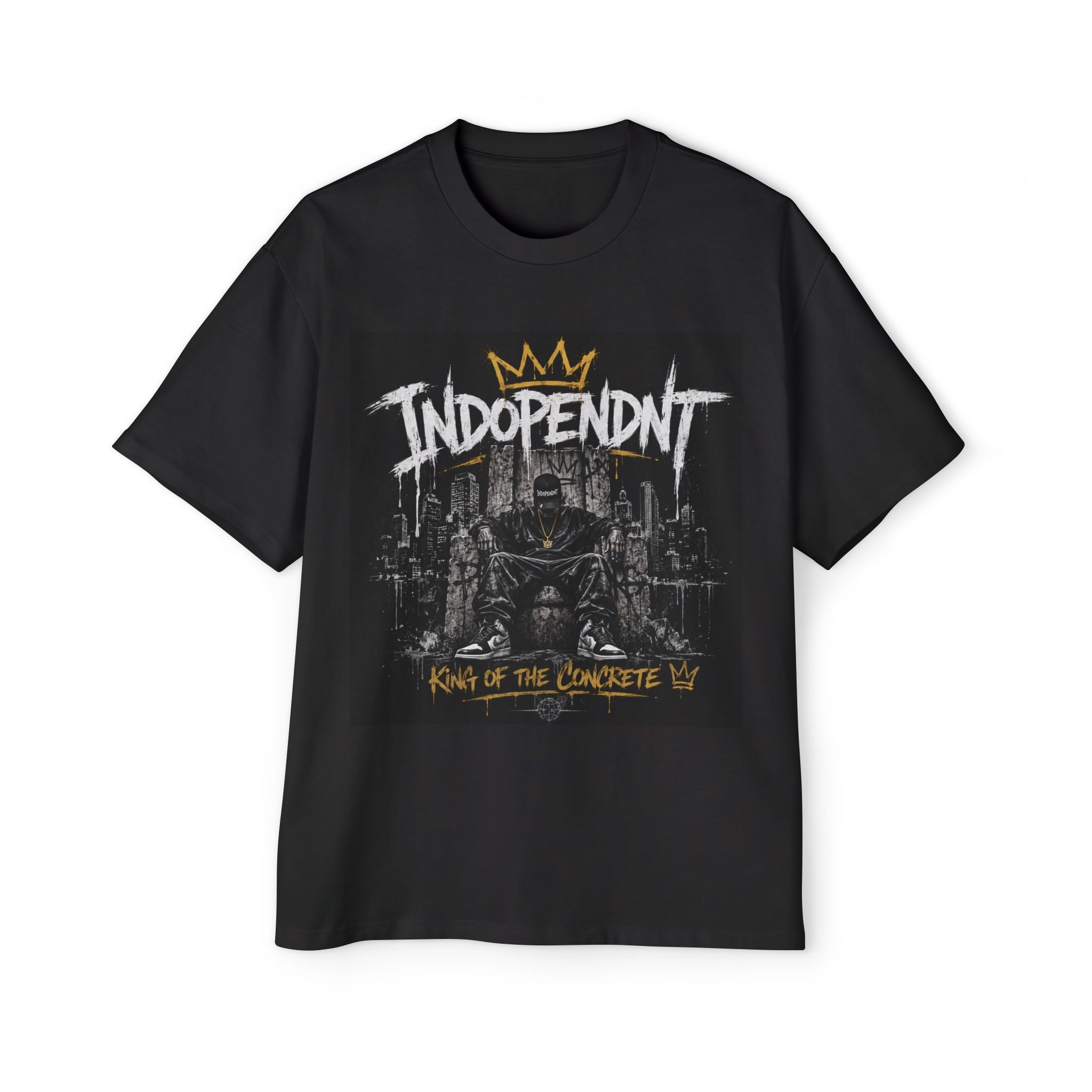 Independent "King of the Concrete" Graphic Tee — Urban Streetwear Men's Oversized T‑Shirt