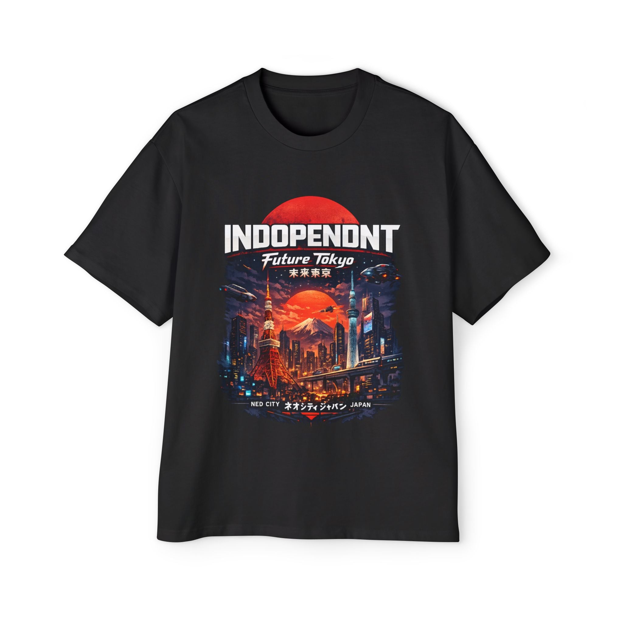 Future Tokyo Graphic Tee — "Independent" Sci‑Fi Cityscape