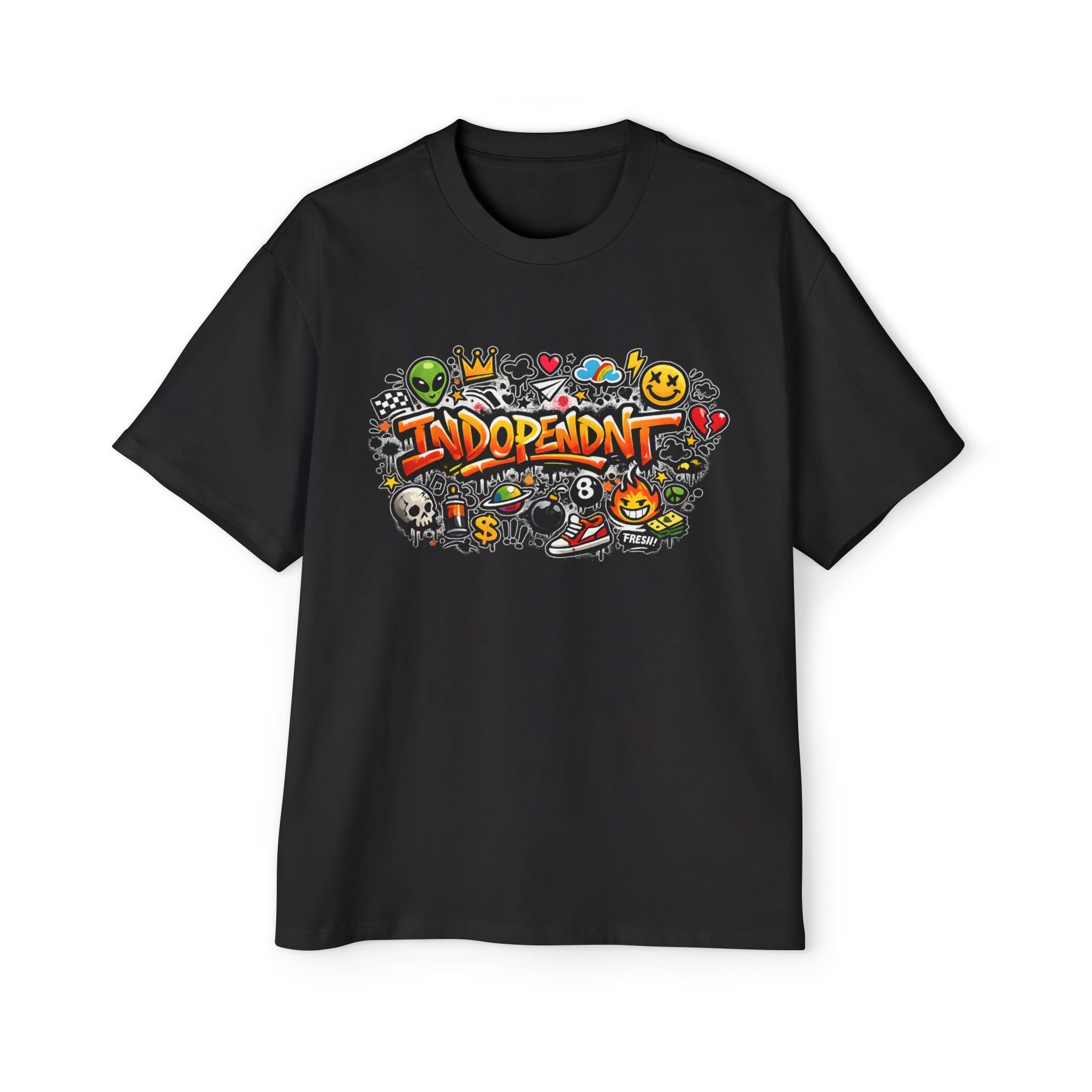 Independent Graffiti Graphic Tee — Men's Oversized Streetwear Shirt
