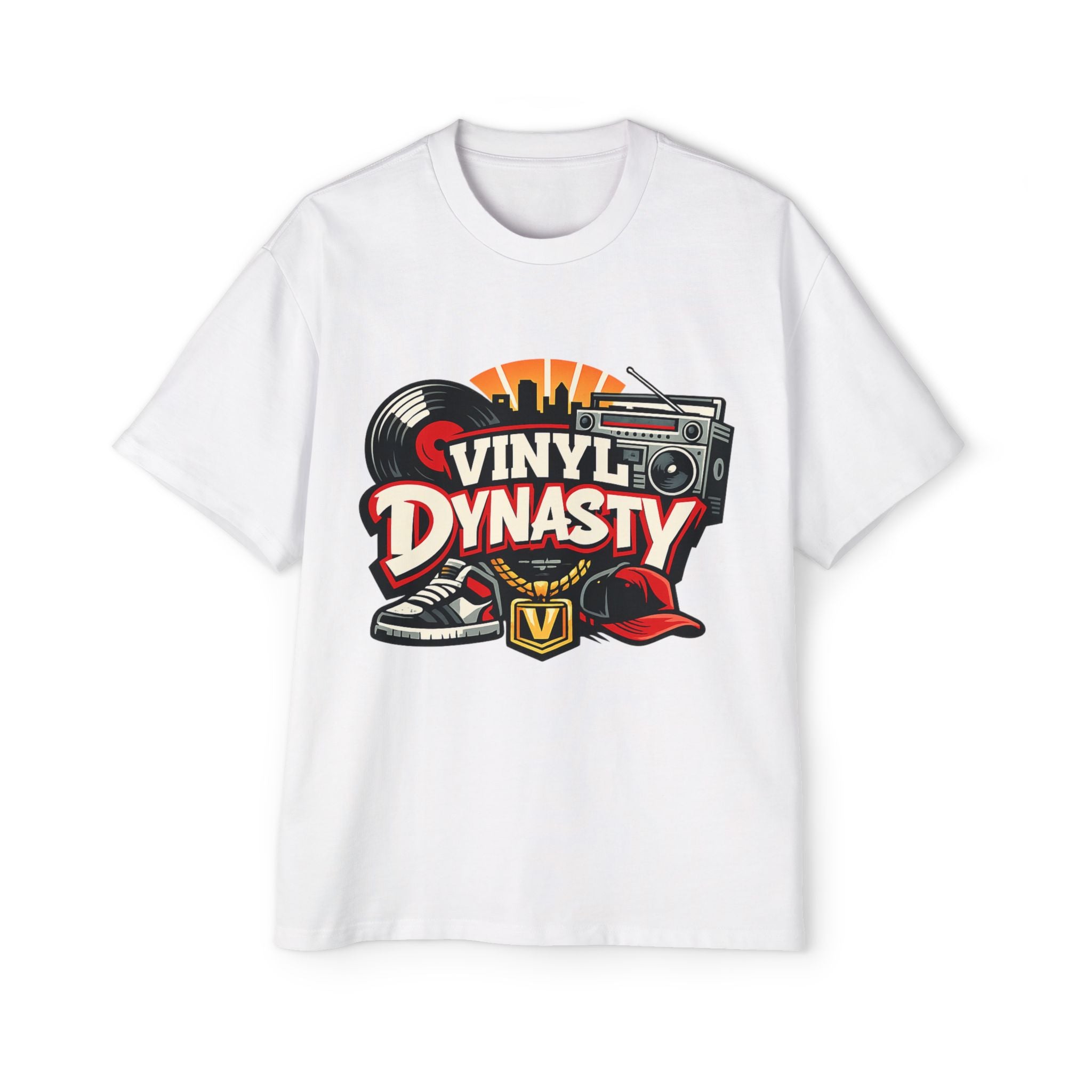 Vinyl Dynasty Tee — Retro Turntable & Boombox Graphic T‑Shirt